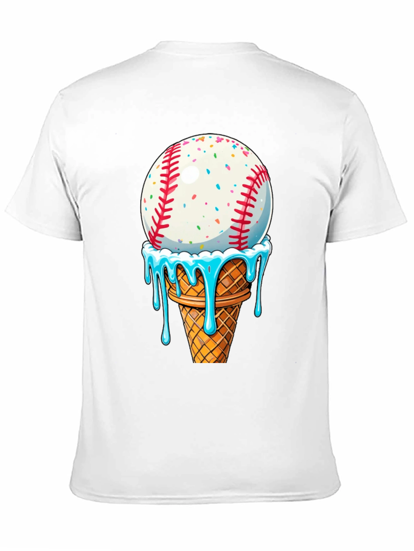 Baseball Ice Cream Cone Graphic Tee