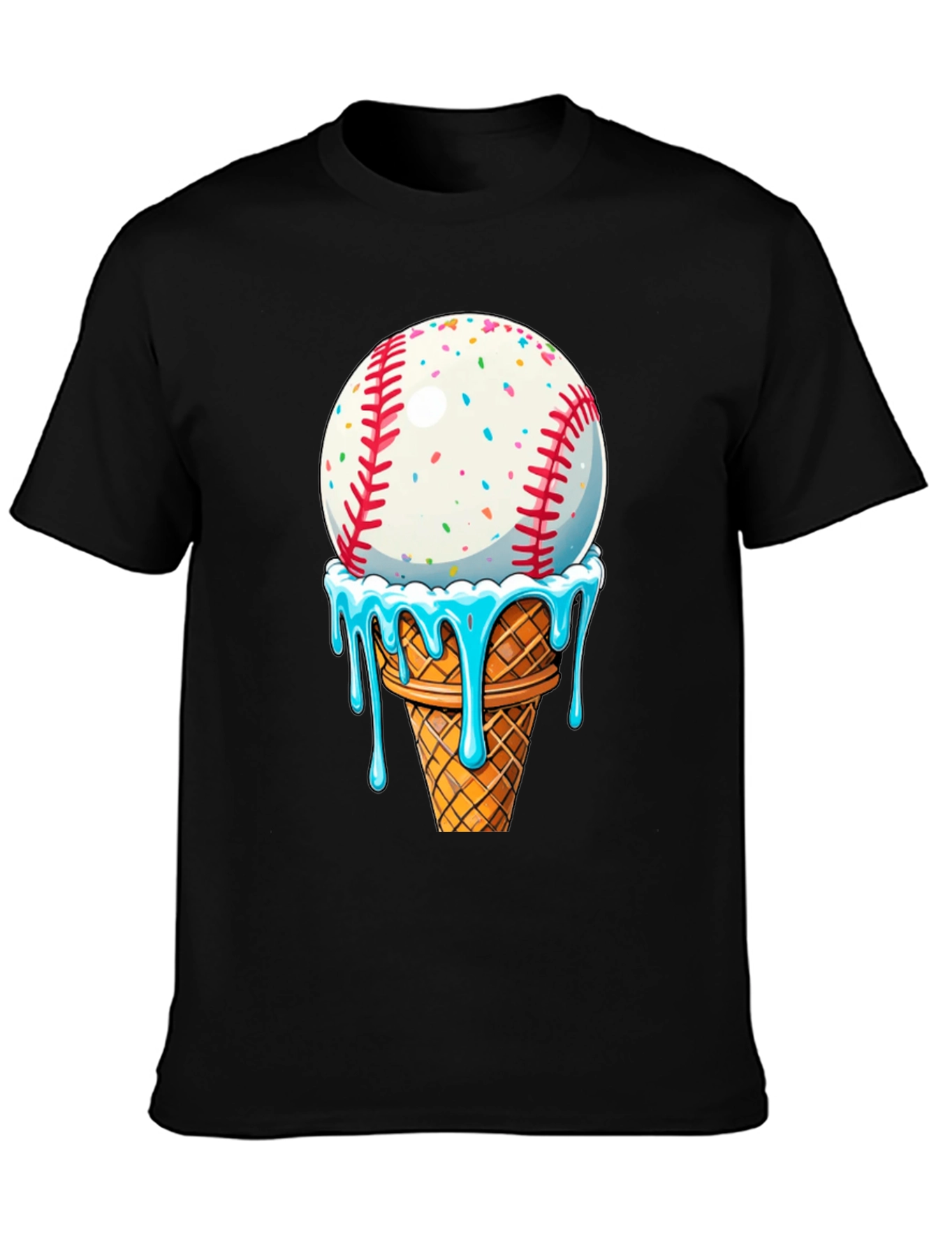 Baseball Ice Cream Cone Graphic Tee