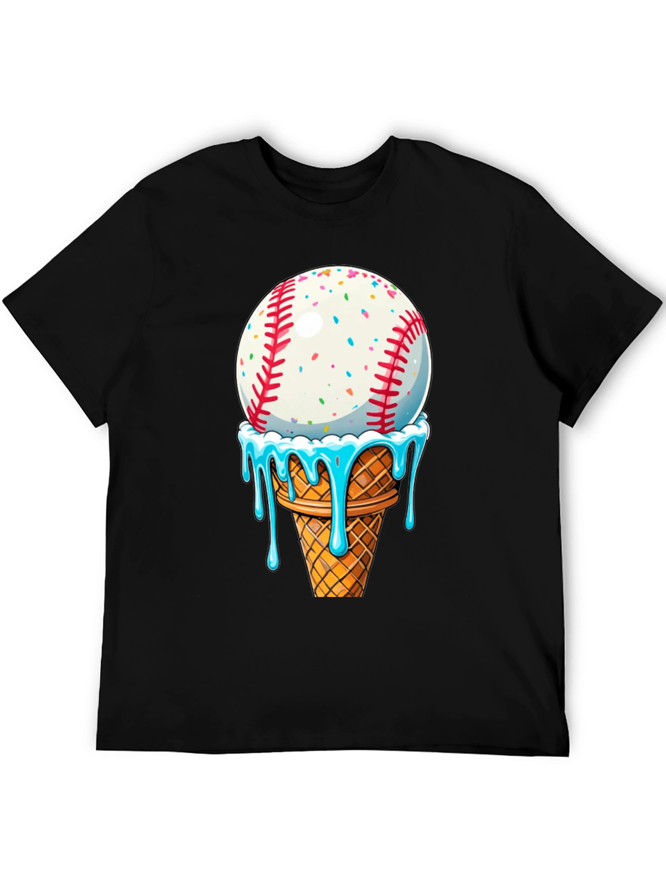 Baseball Ice Cream Cone Graphic Tee