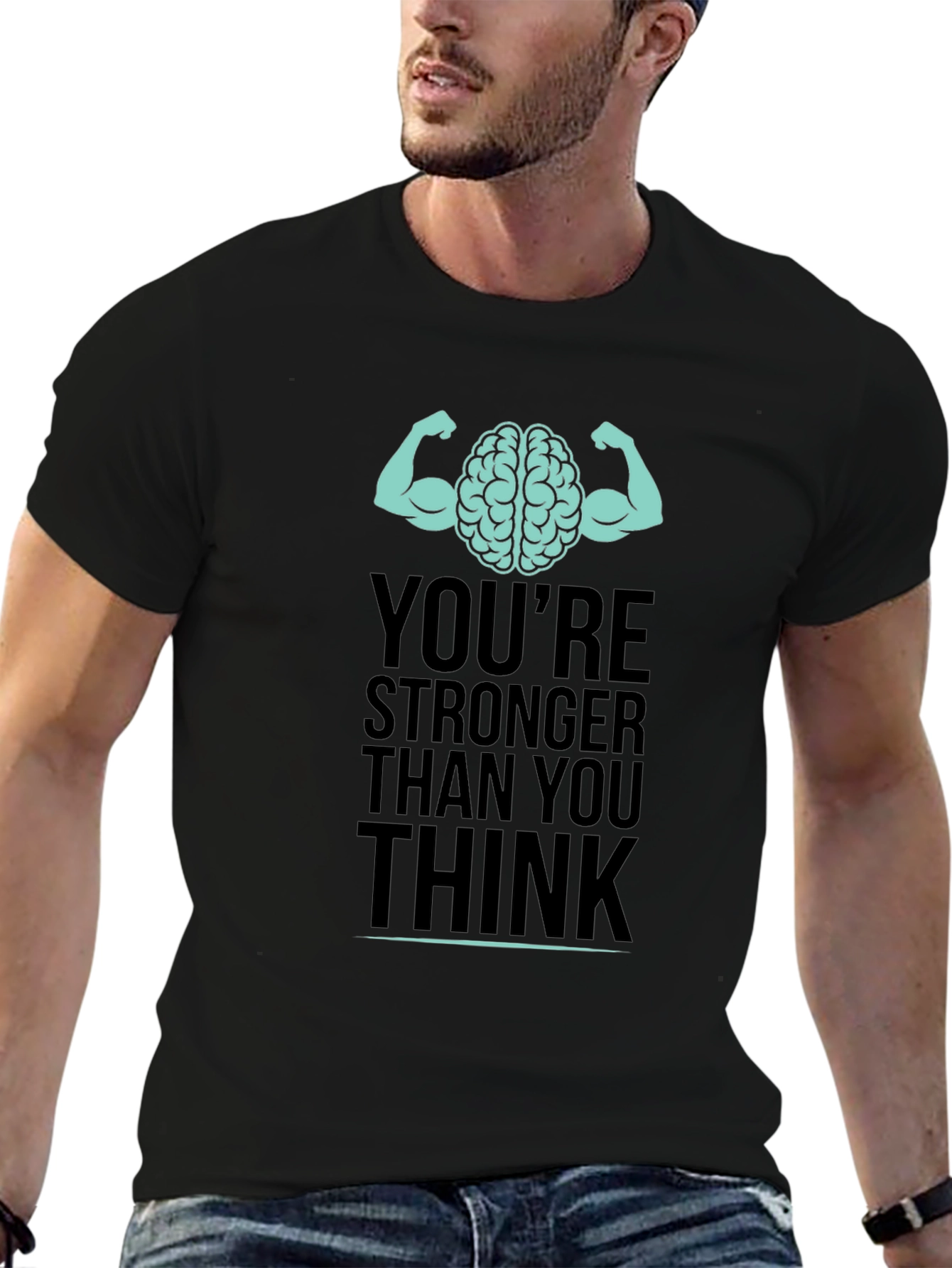 Stronger Than You Think Brain Muscle Graphic T-Shirt
