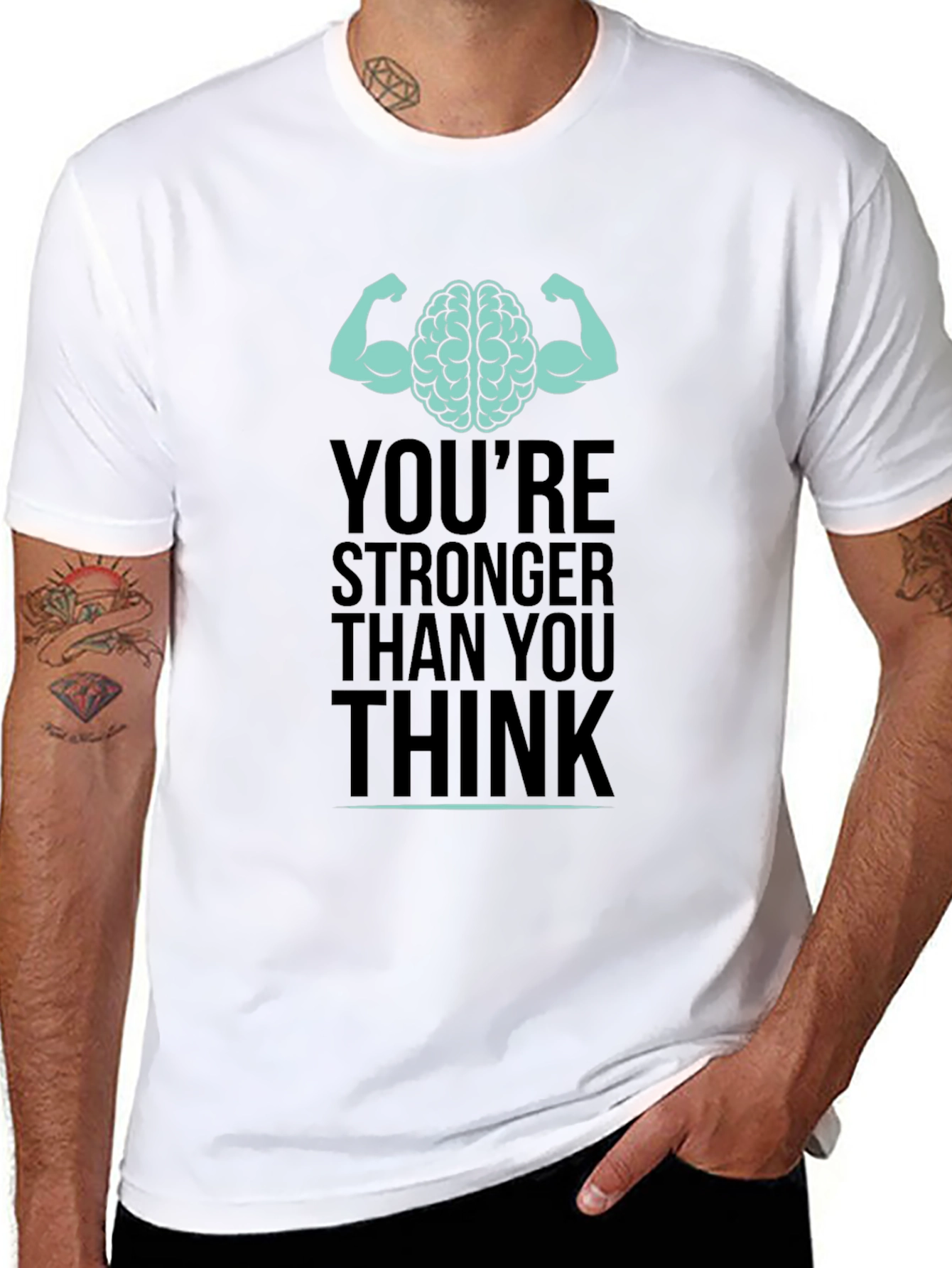 Stronger Than You Think Brain Muscle Graphic T-Shirt