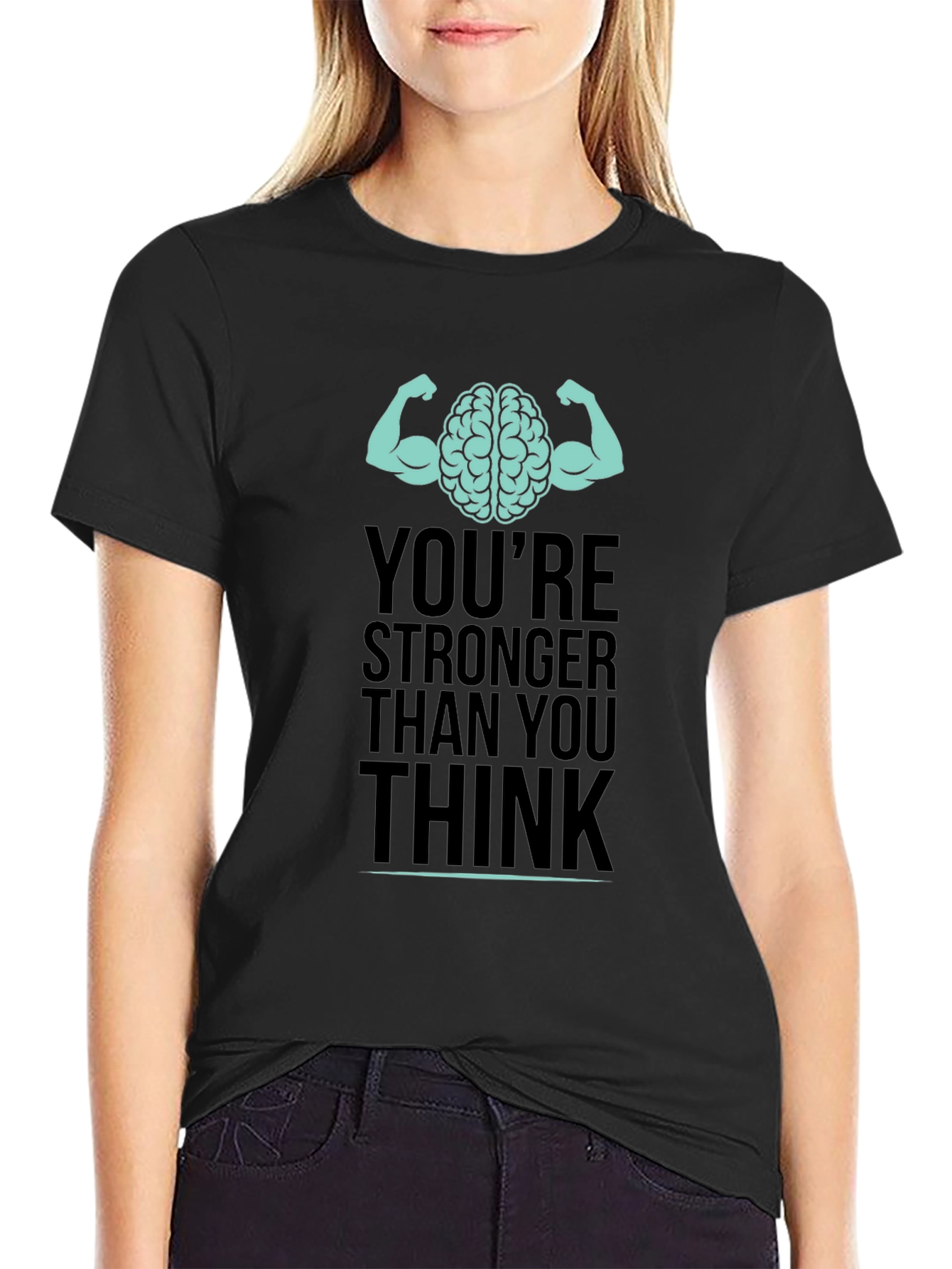 Stronger Than You Think Brain Muscle Graphic T-Shirt