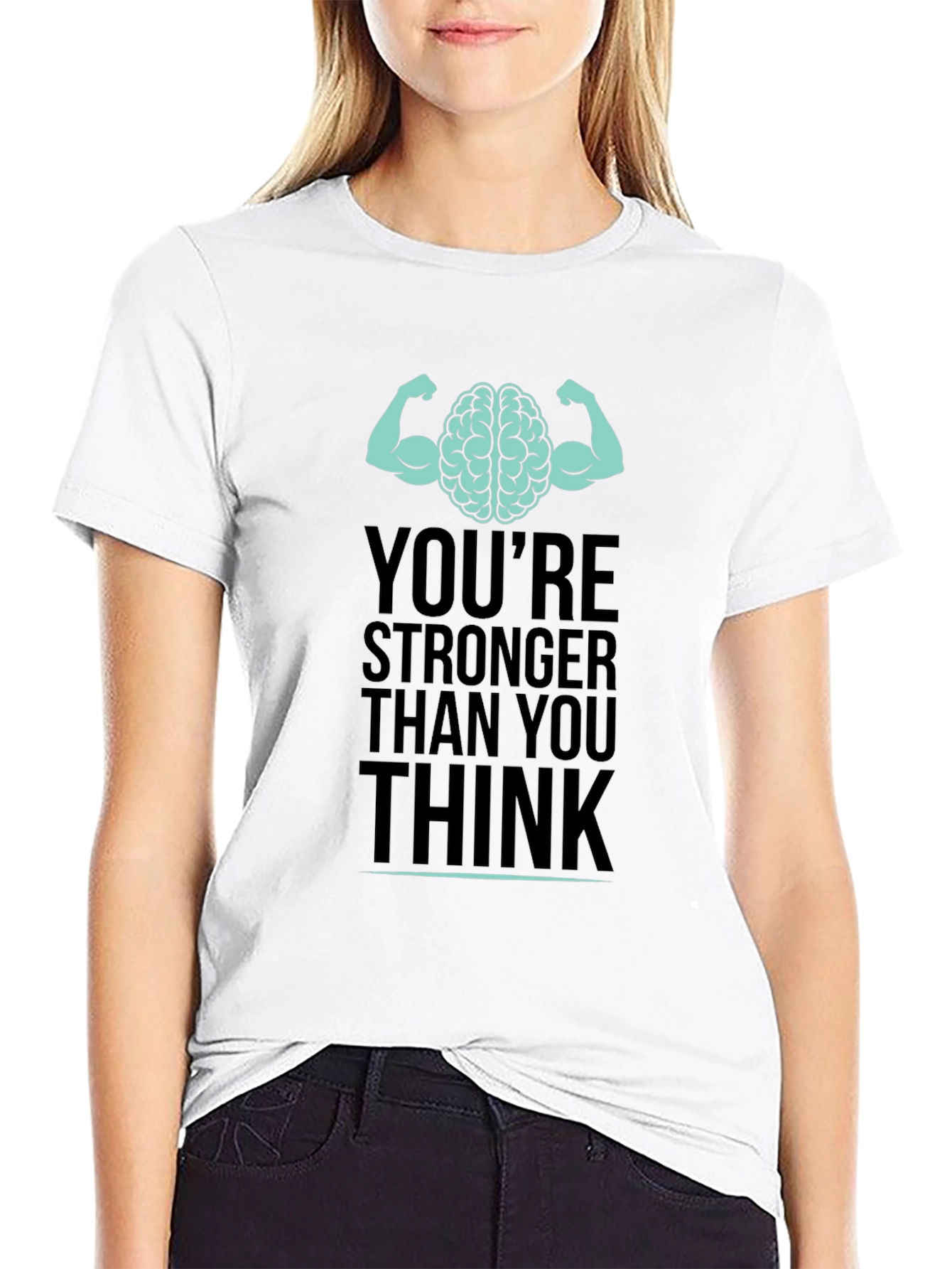 Stronger Than You Think Brain Muscle Graphic T-Shirt