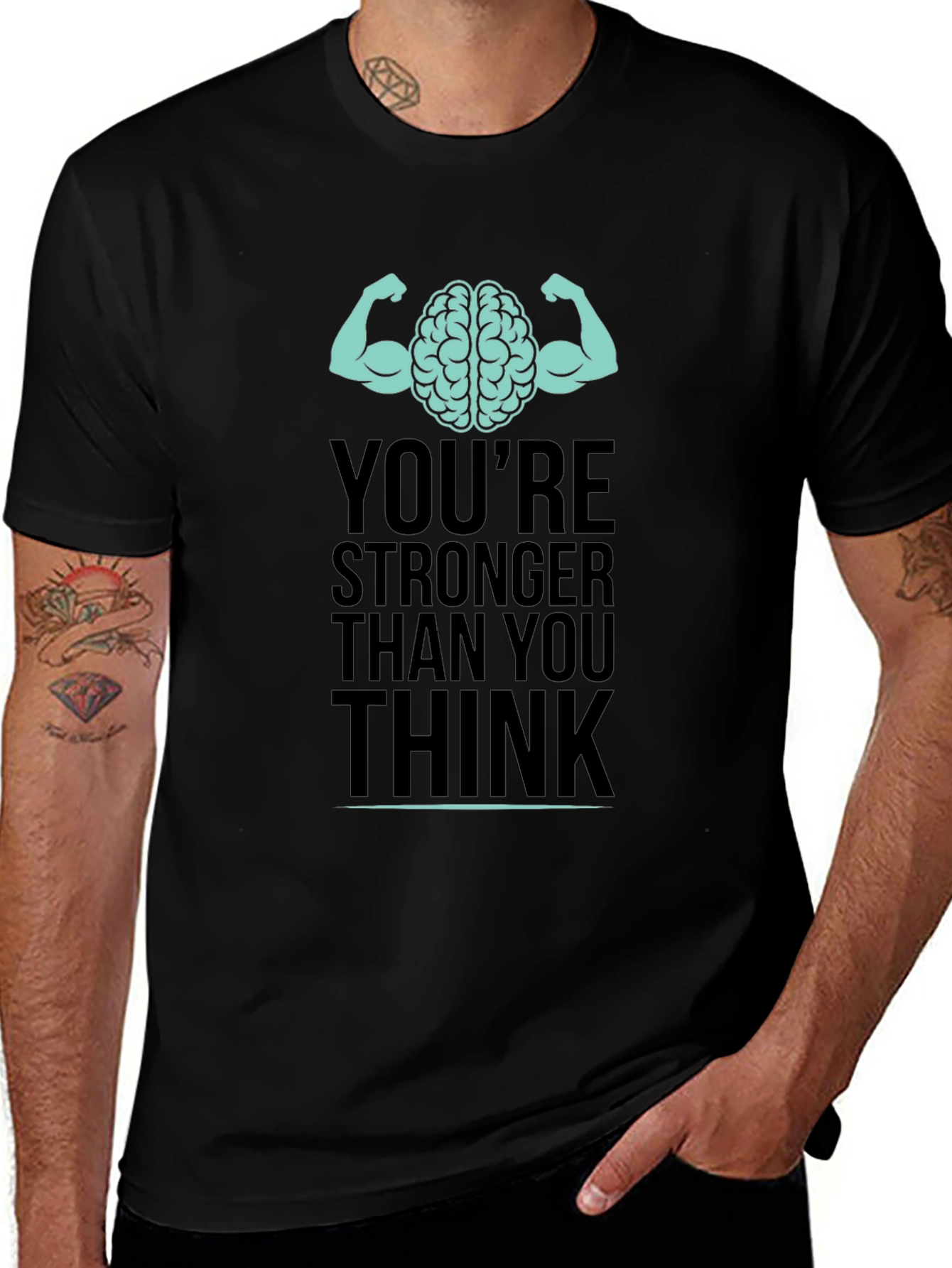 Stronger Than You Think Brain Muscle Graphic T-Shirt