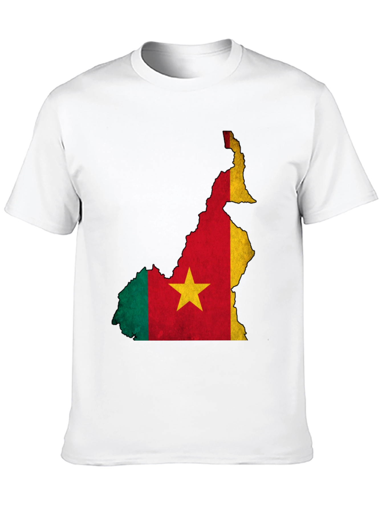 Cameroon Flag Map Black T-Shirt