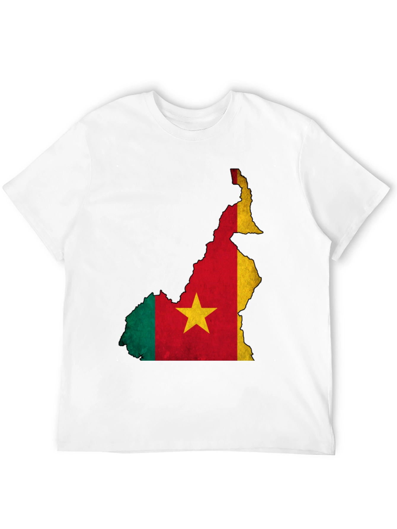 Cameroon Flag Map Black T-Shirt