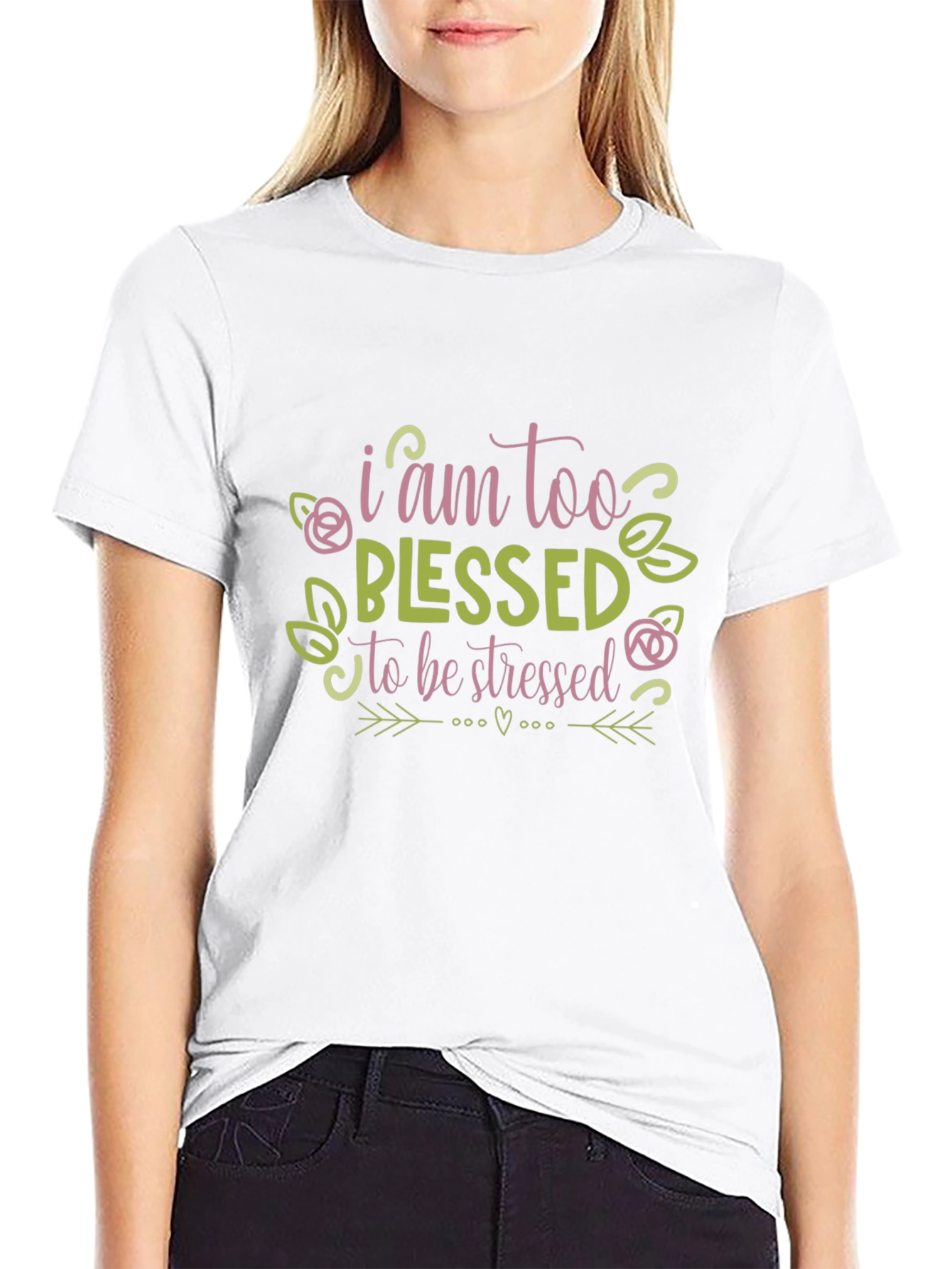 Blessed Graphic T-Shirt - Trendy Crew Neck Top