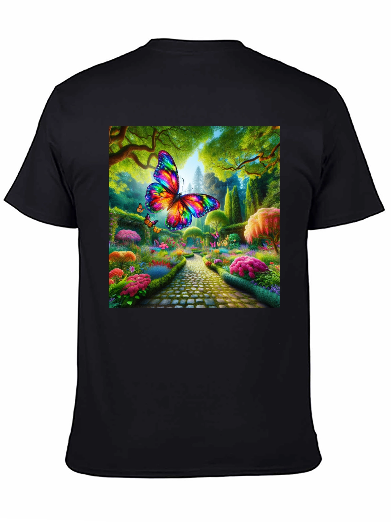 Rainbow Butterfly Garden Graphic Tee