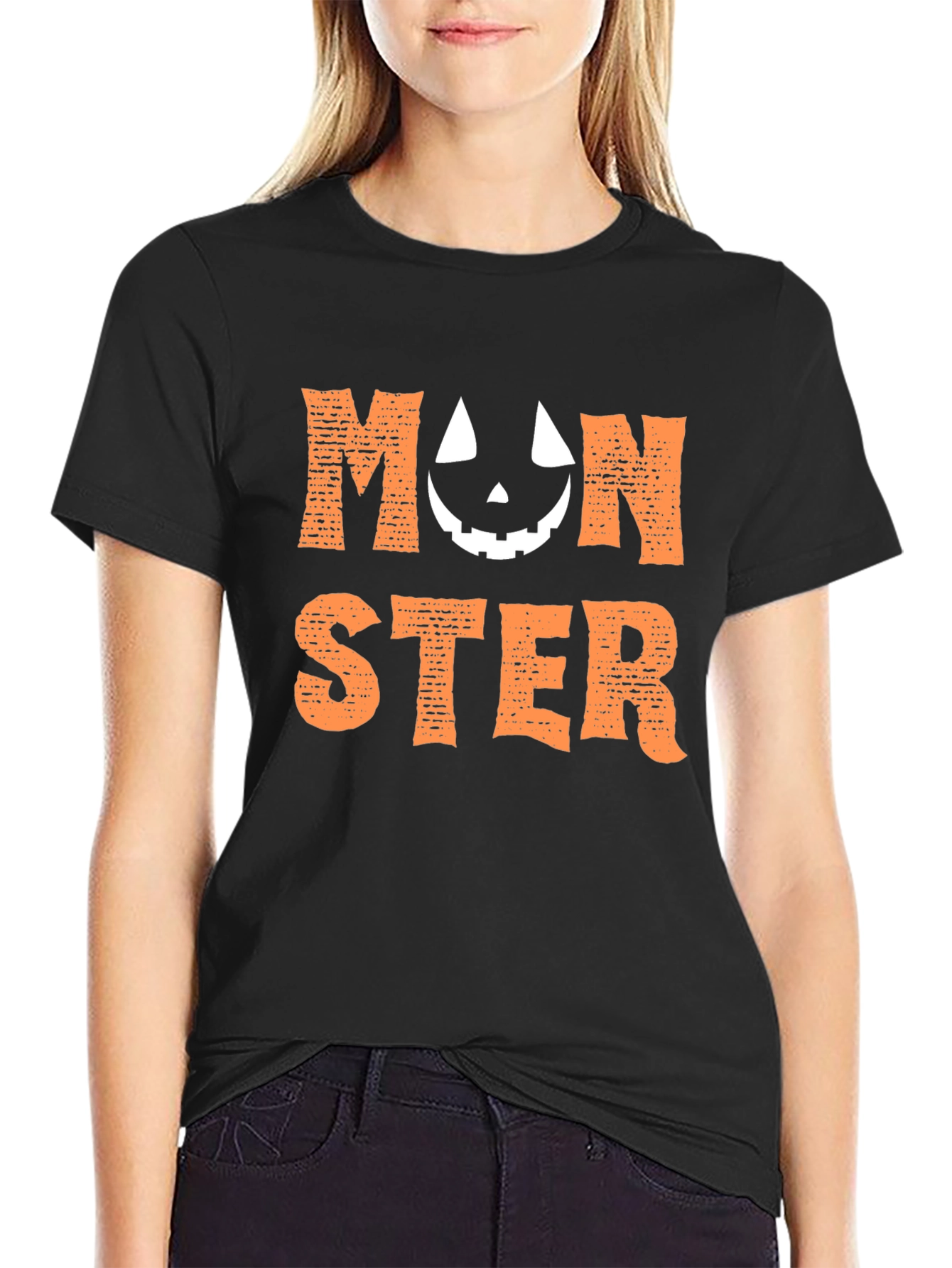 Monster Pumpkin Face Halloween T-Shirt