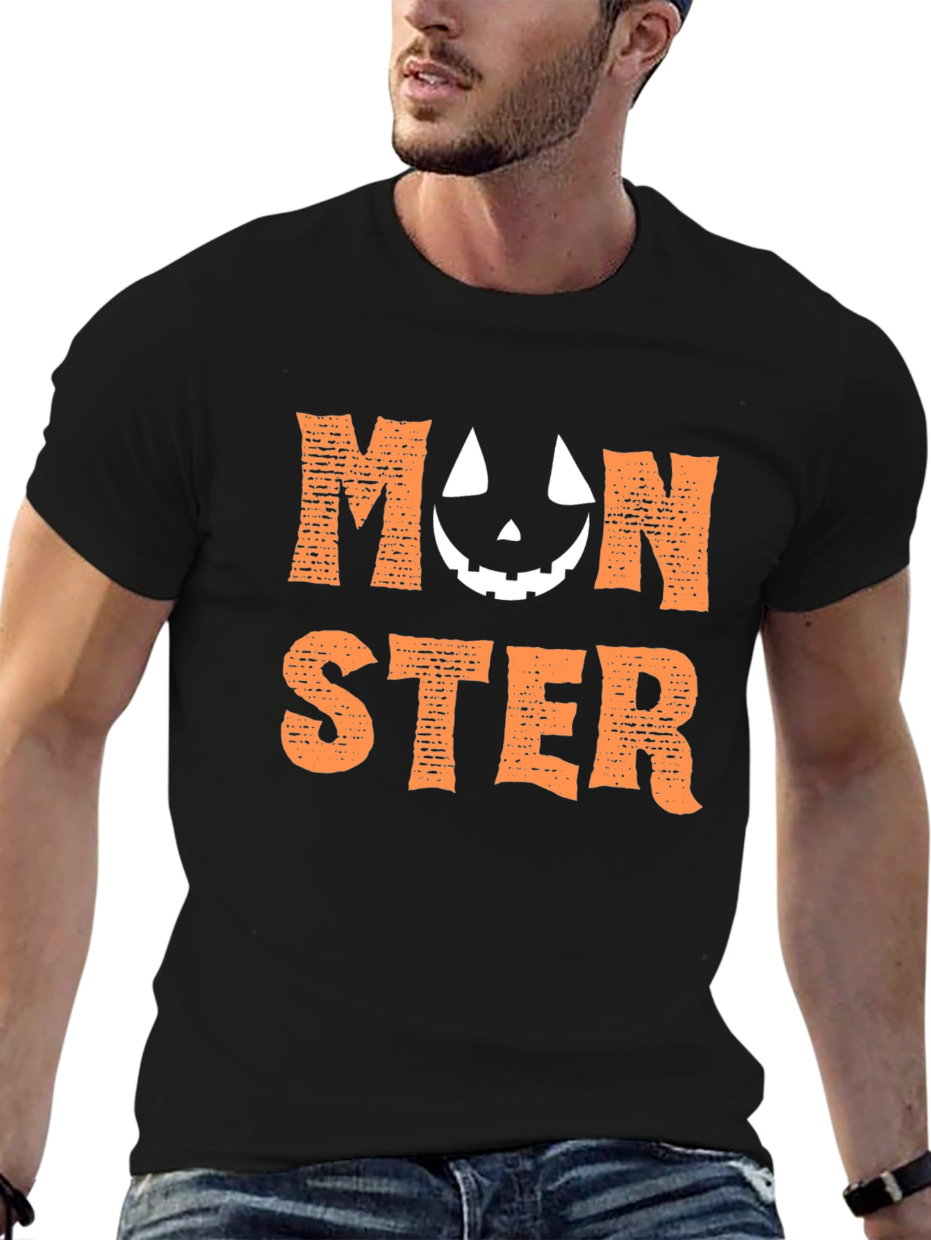 Monster Pumpkin Face Halloween T-Shirt