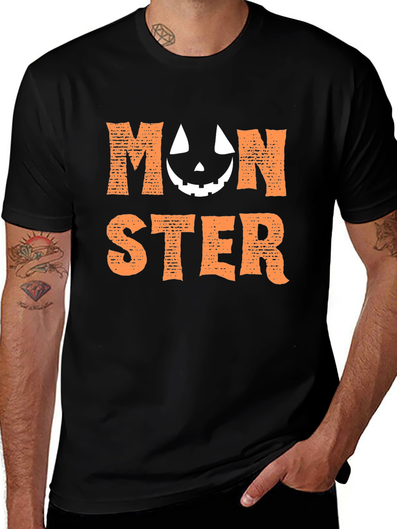 Monster Pumpkin Face Halloween T-Shirt