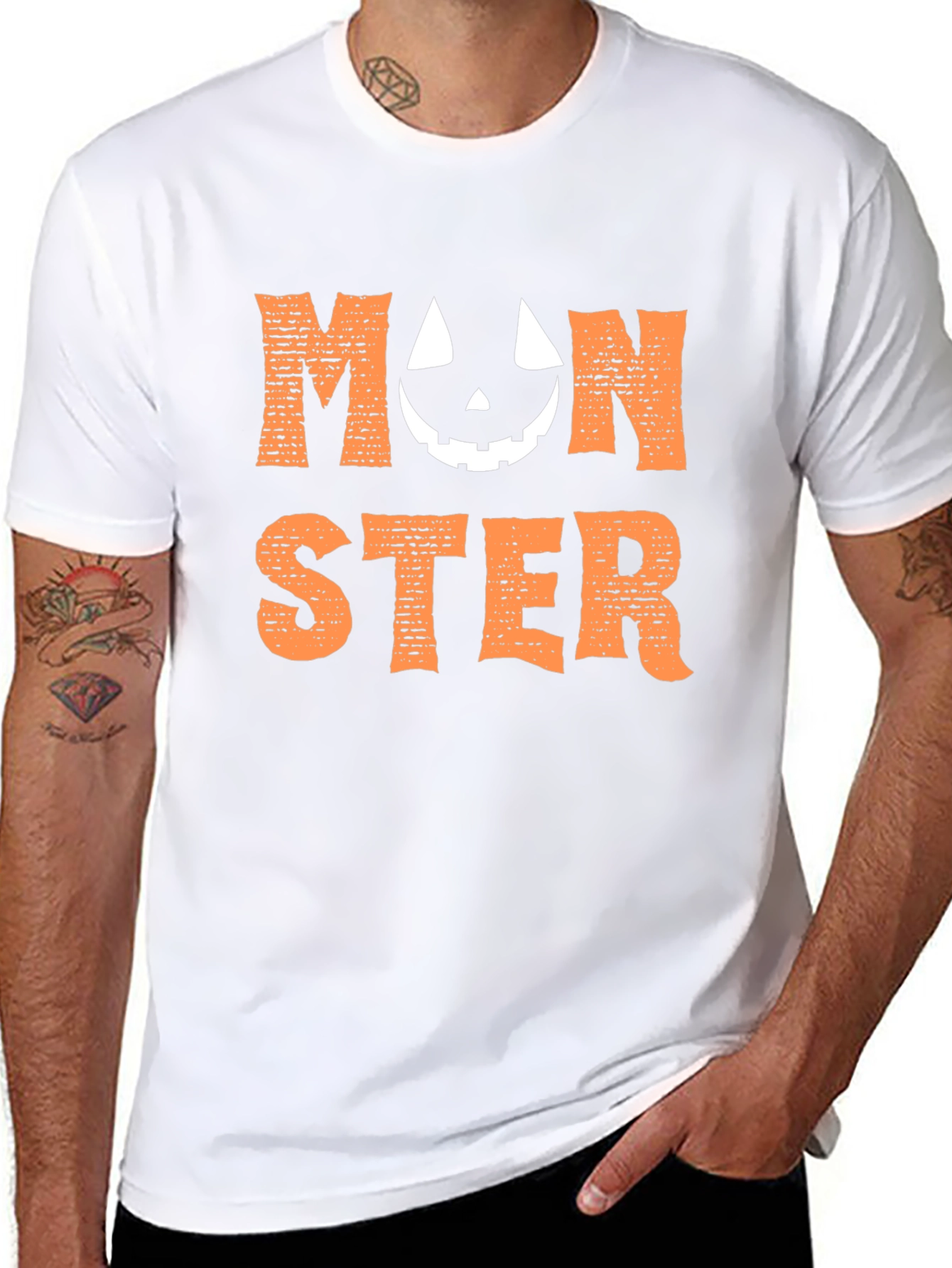 Monster Pumpkin Face Halloween T-Shirt