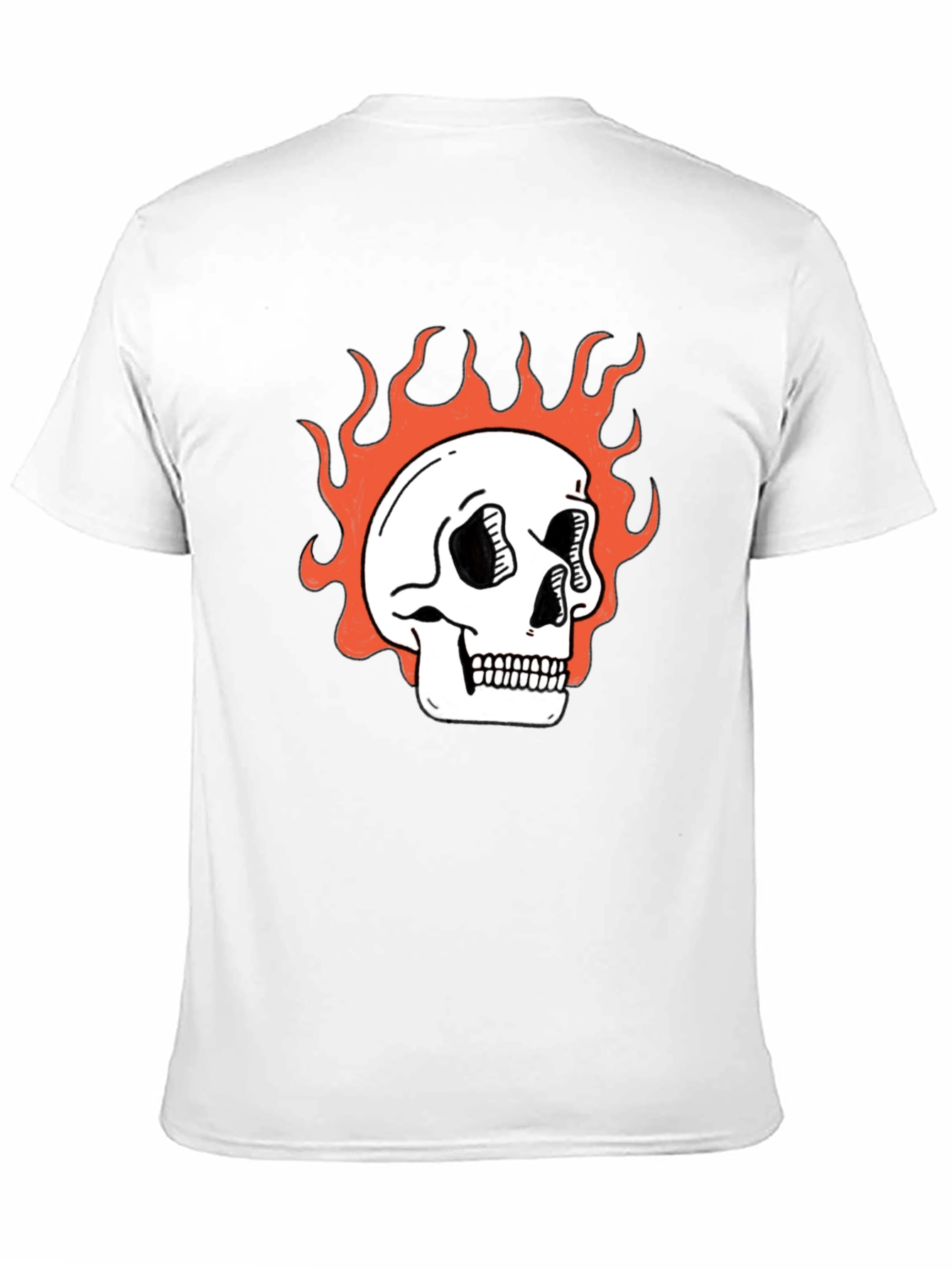Flaming Skull Graphic Tee - Classic Black T-Shirt
