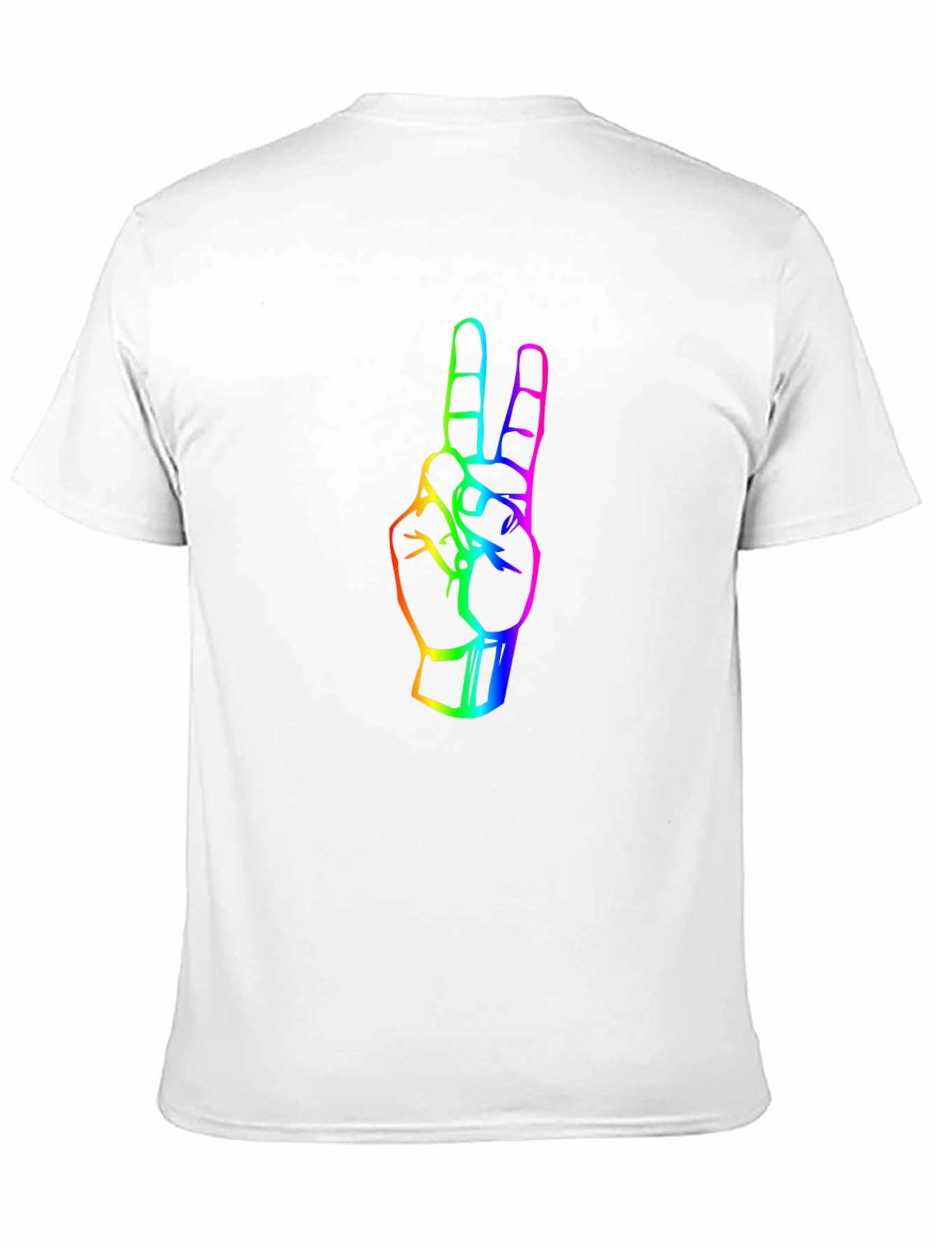 Rainbow Peace Sign Graphic Tee - Black Cotton T-Shirt
