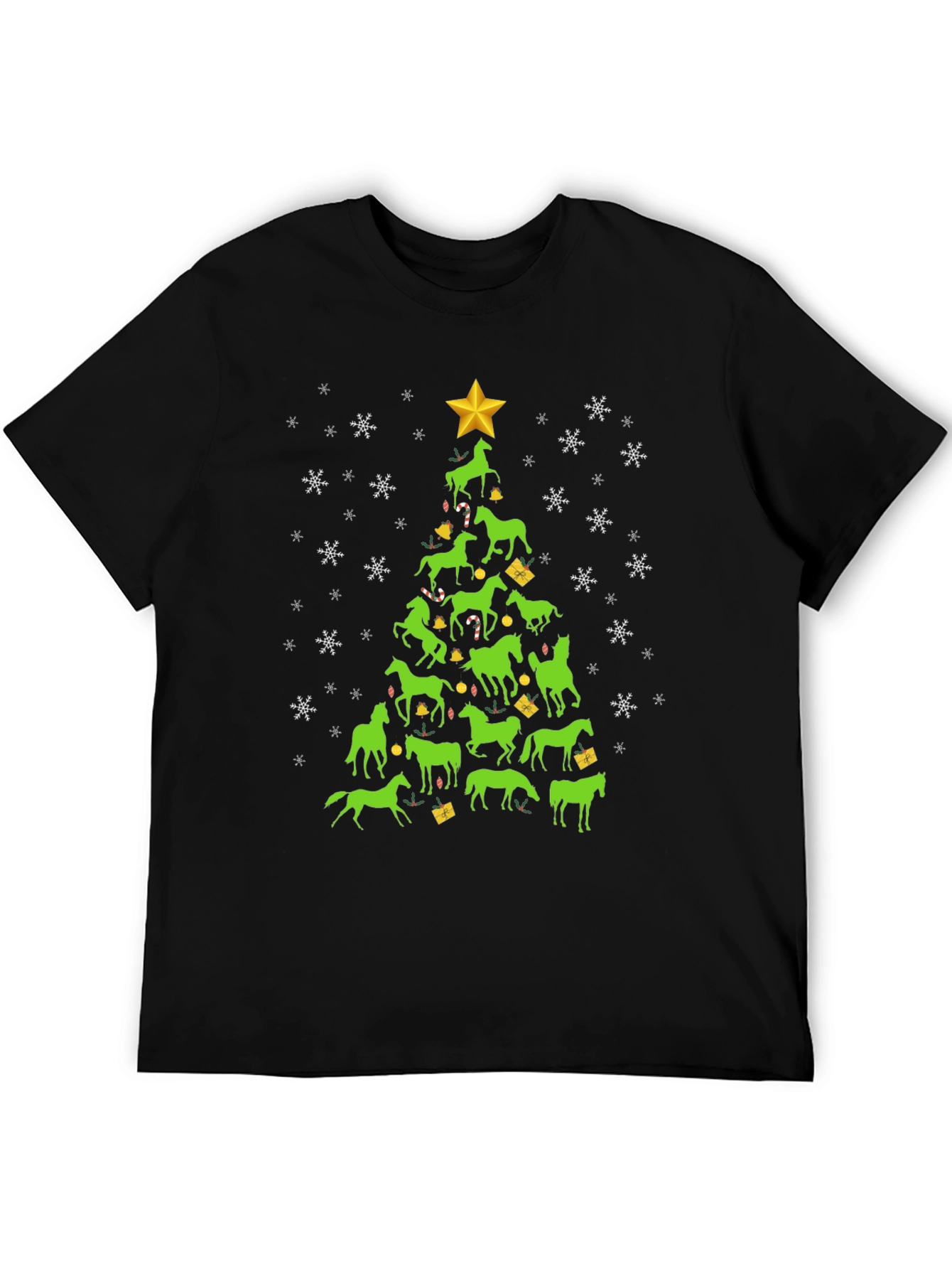 Horse Christmas Tree Graphic Tee