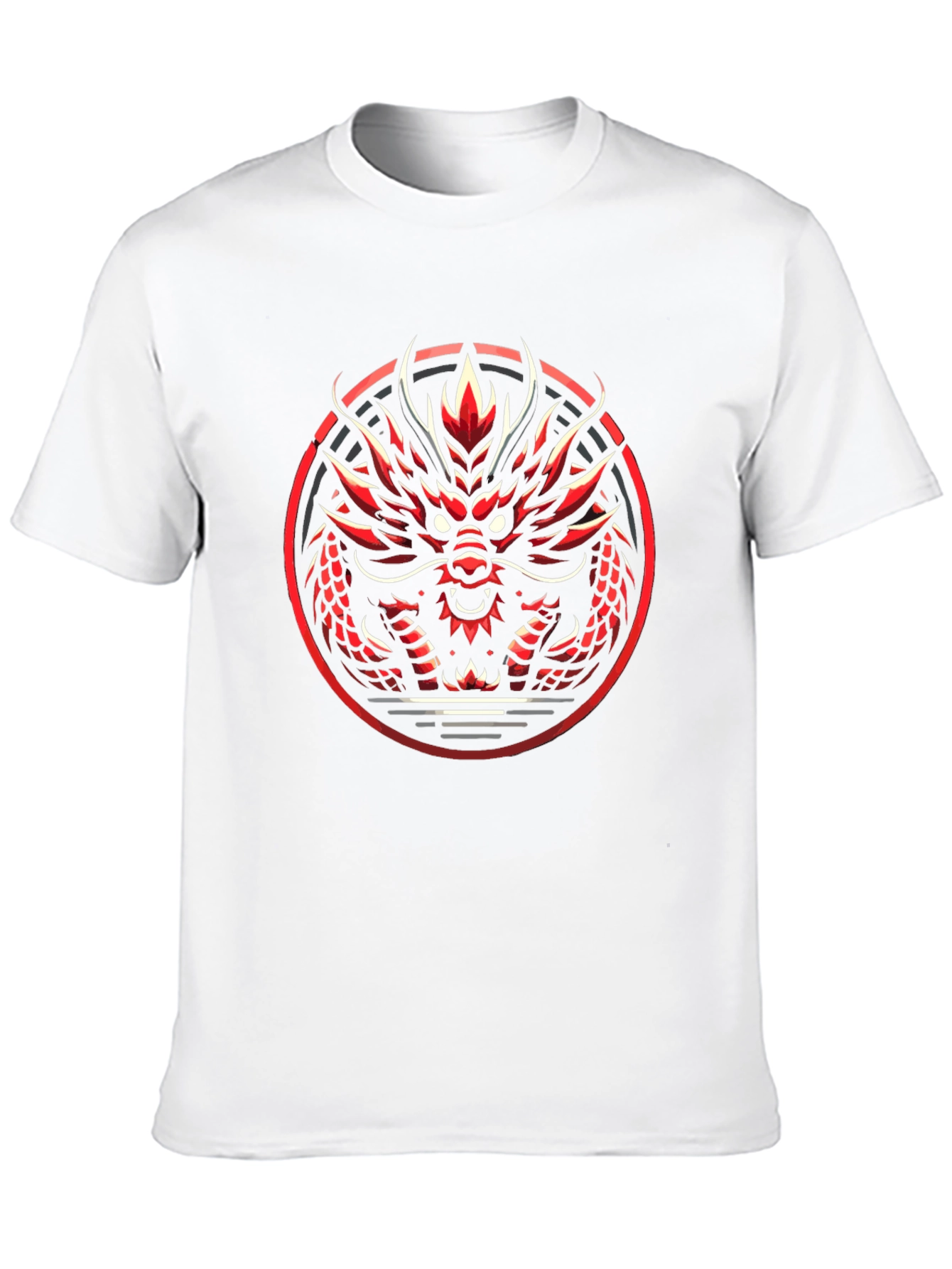 Red Dragon Graphic Tee - Bold Asian Design
