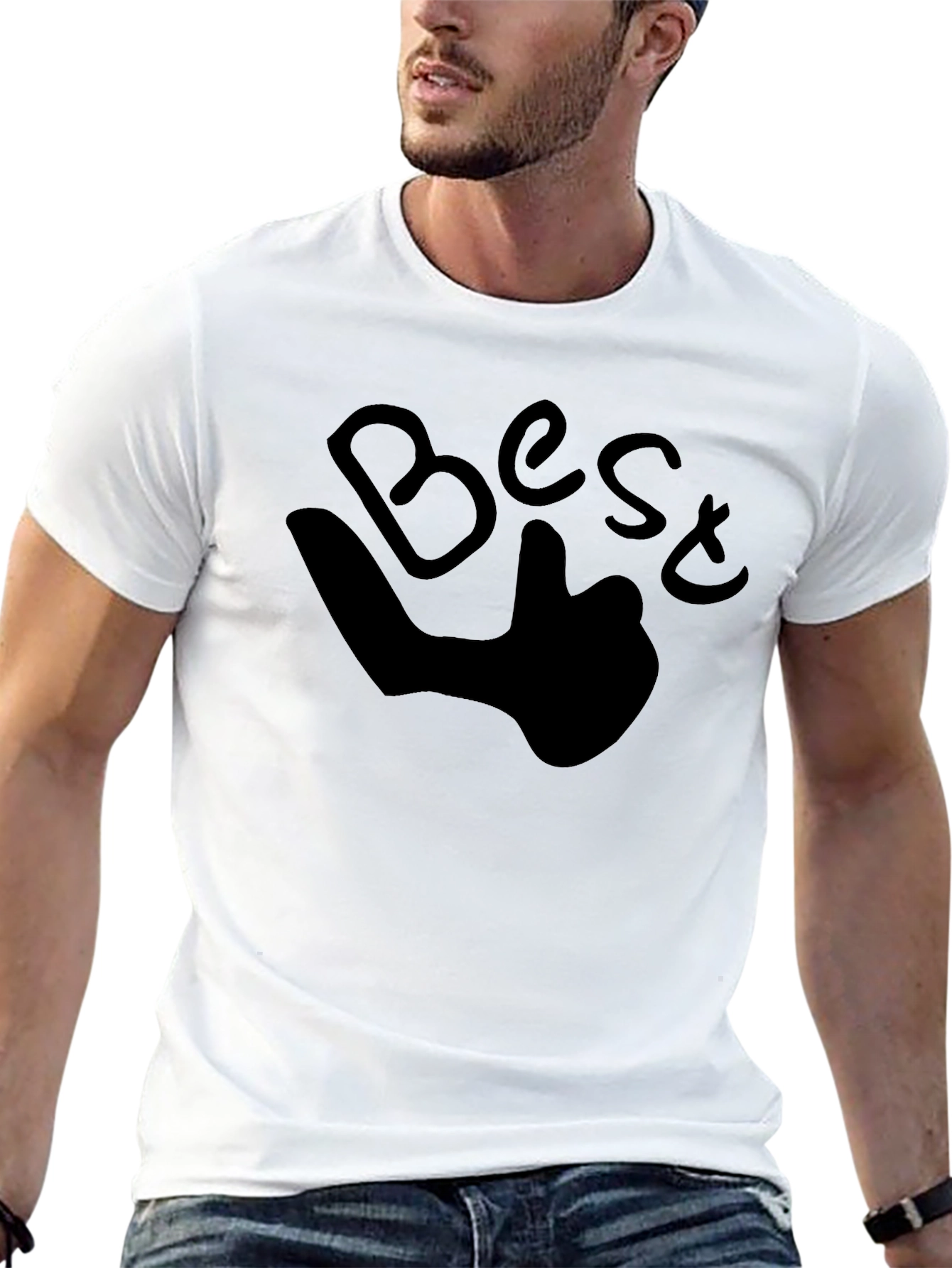 Best Thumbs Up Black Graphic Tee