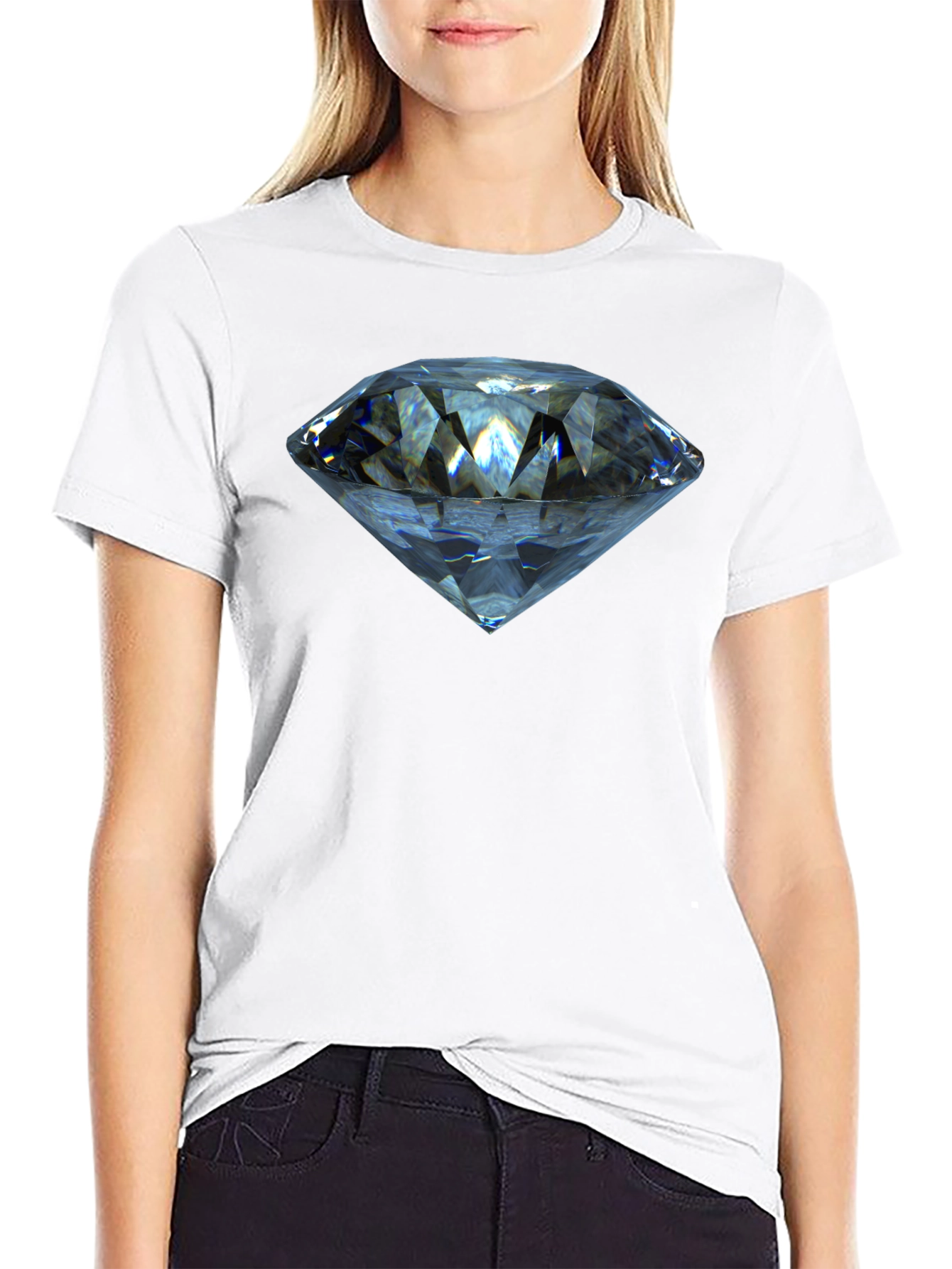 Diamond Graphic T-Shirt - Stylish Crew Neck Tee