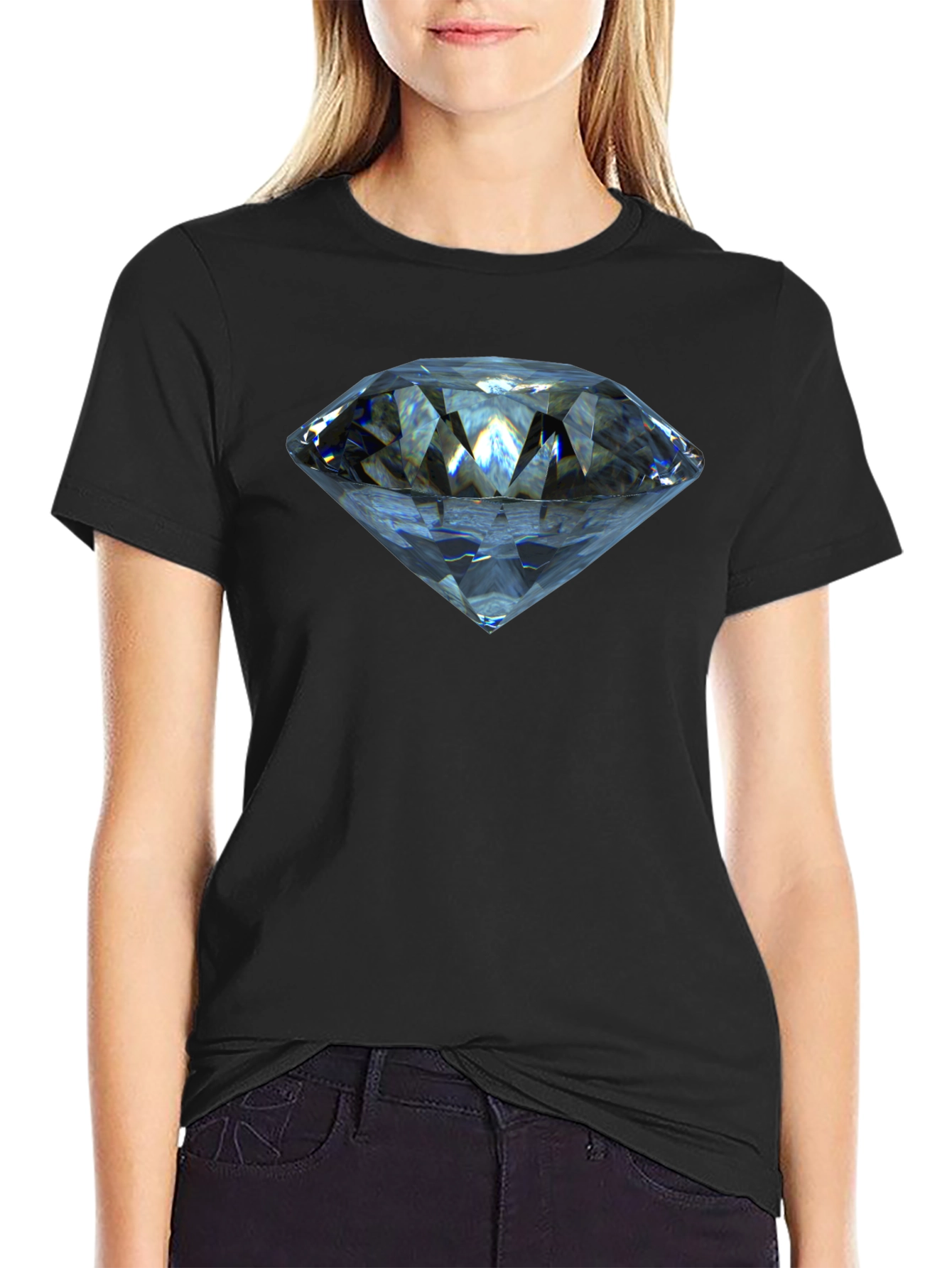 Diamond Graphic T-Shirt - Stylish Crew Neck Tee