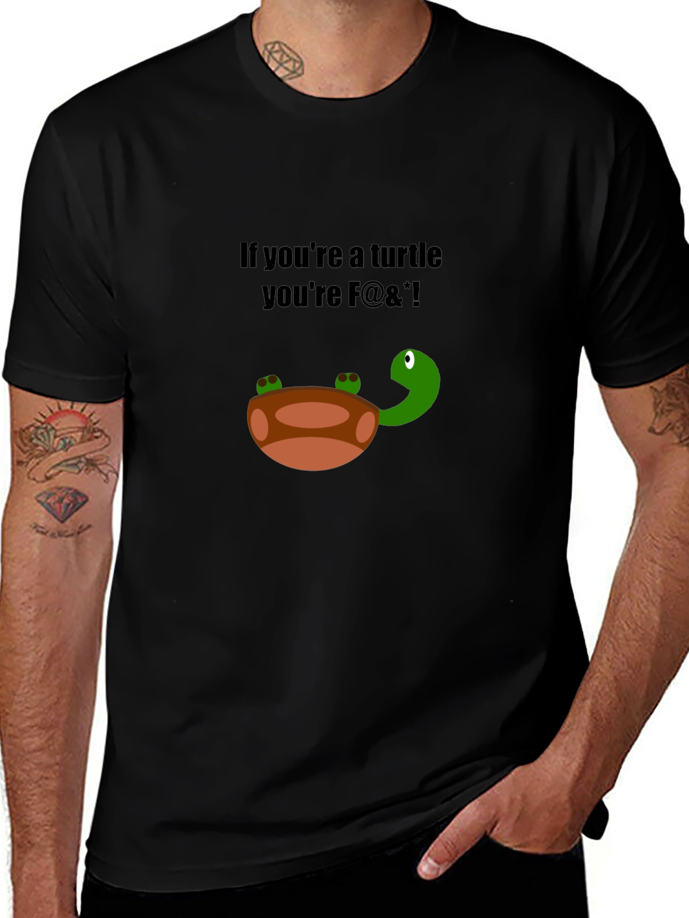 Funny Turtle Graphic T-Shirt - Adult Humor Tee