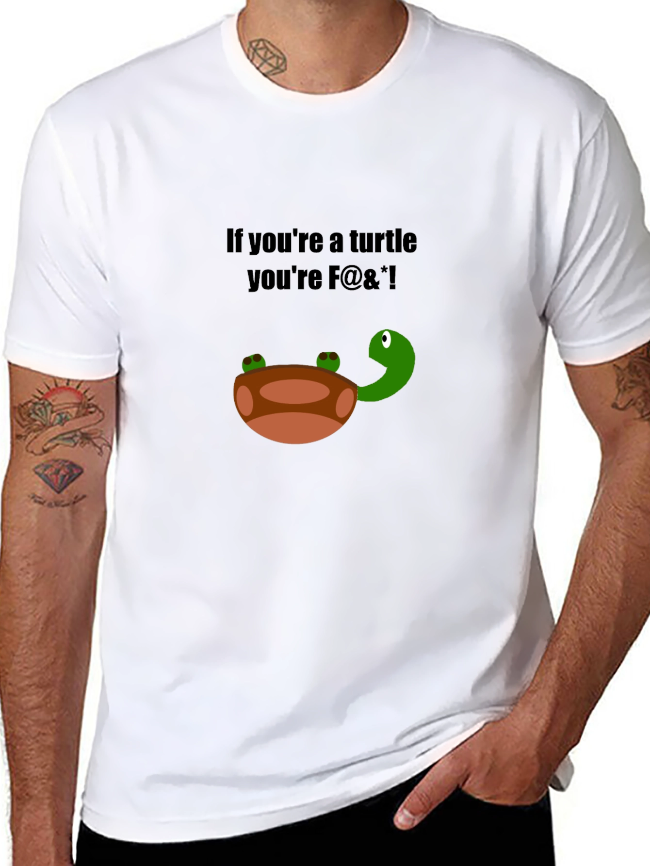 Funny Turtle Graphic T-Shirt - Adult Humor Tee