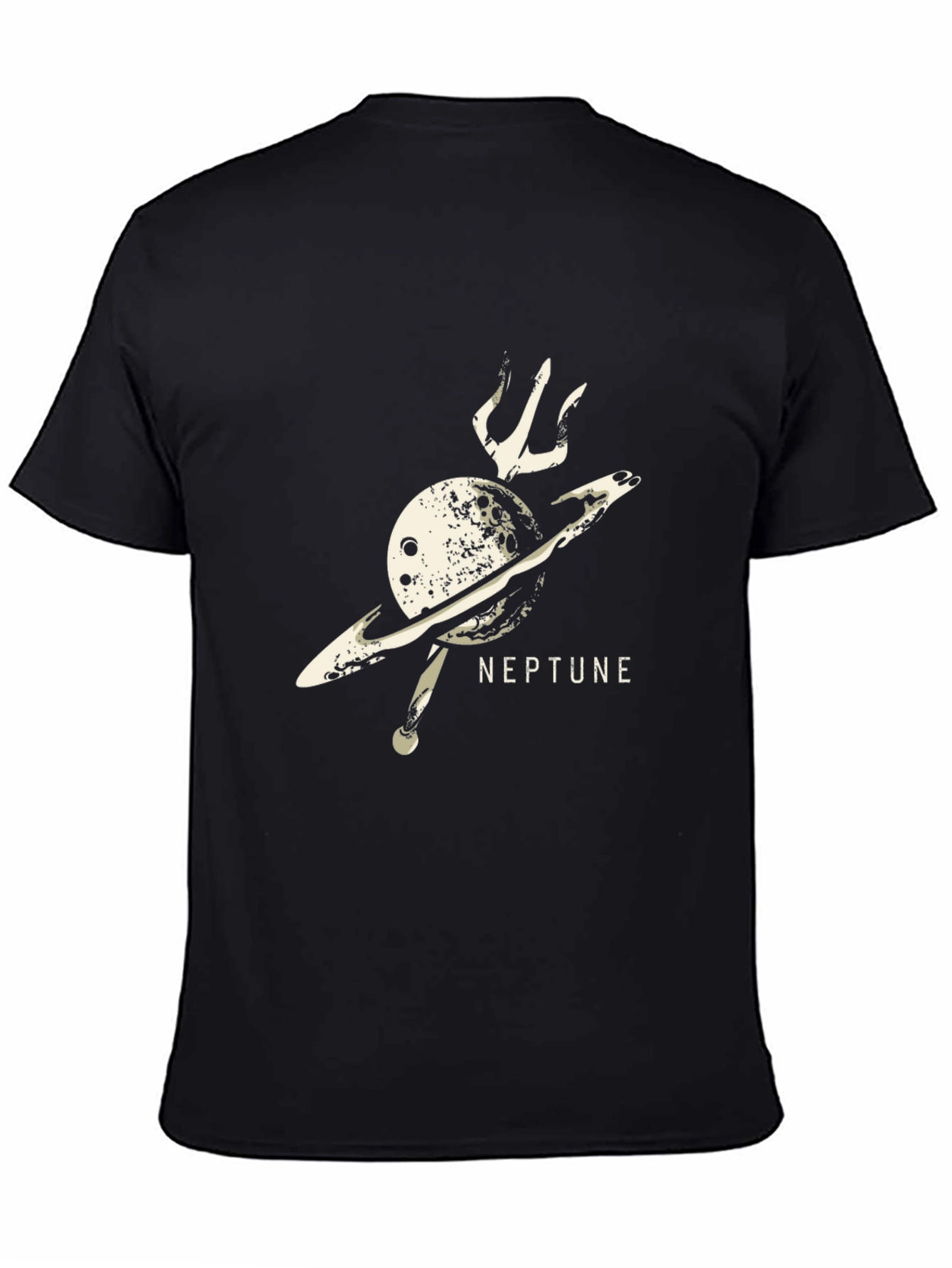 Neptune Planet Graphic Black T-Shirt