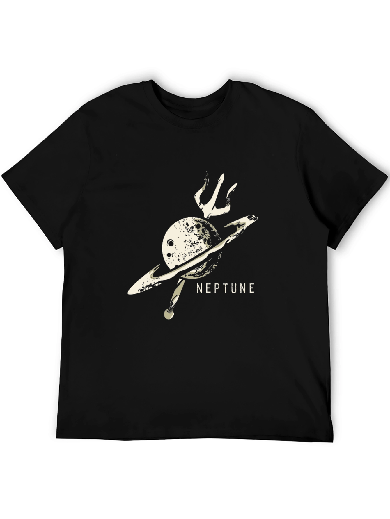 Neptune Planet Graphic Black T-Shirt
