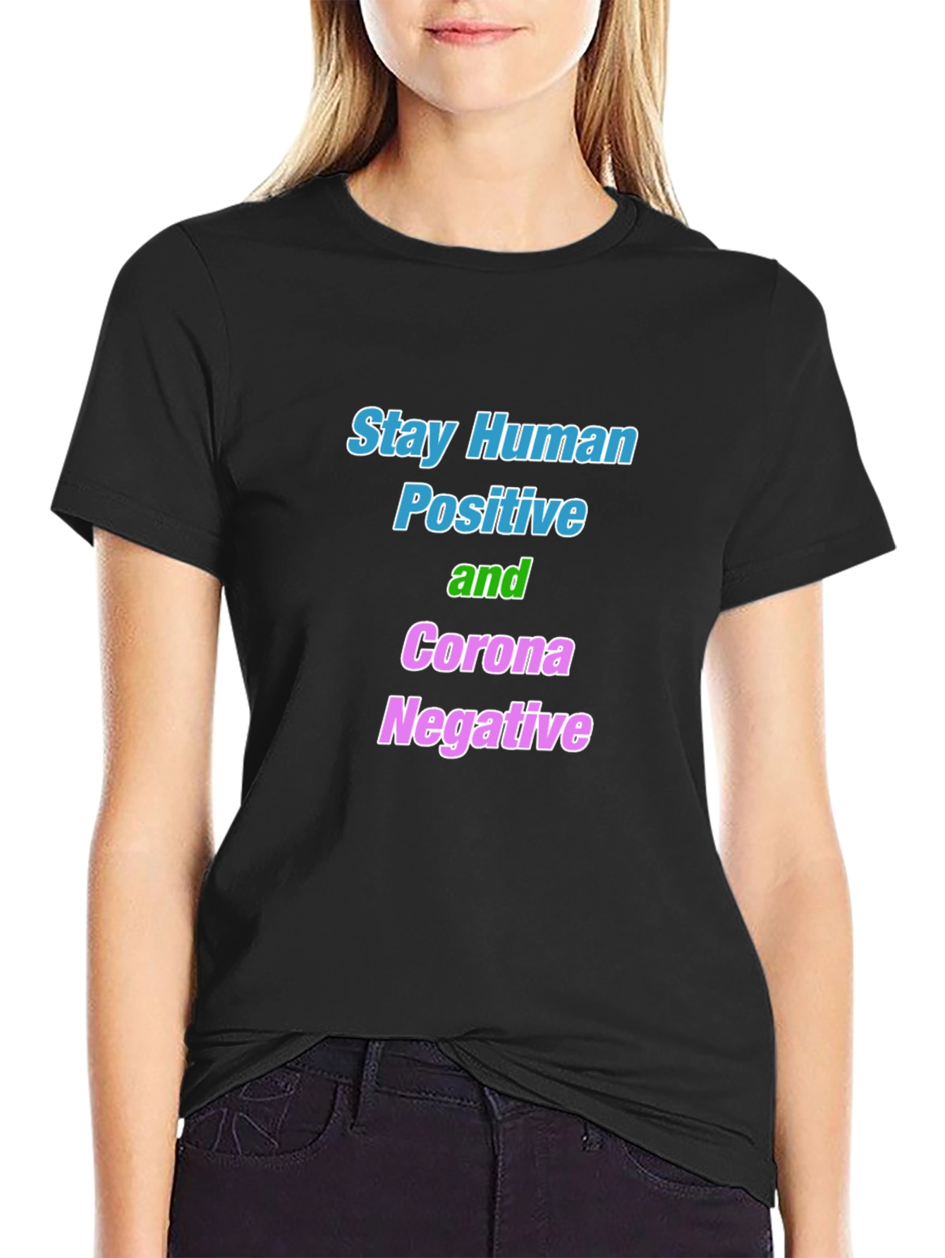 Stay Human Corona Negative Graphic Tee