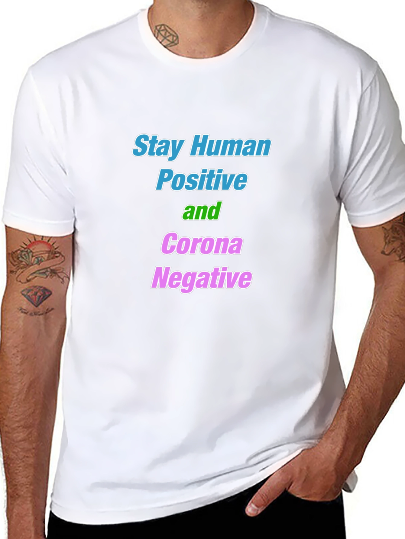 Stay Human Corona Negative Graphic Tee