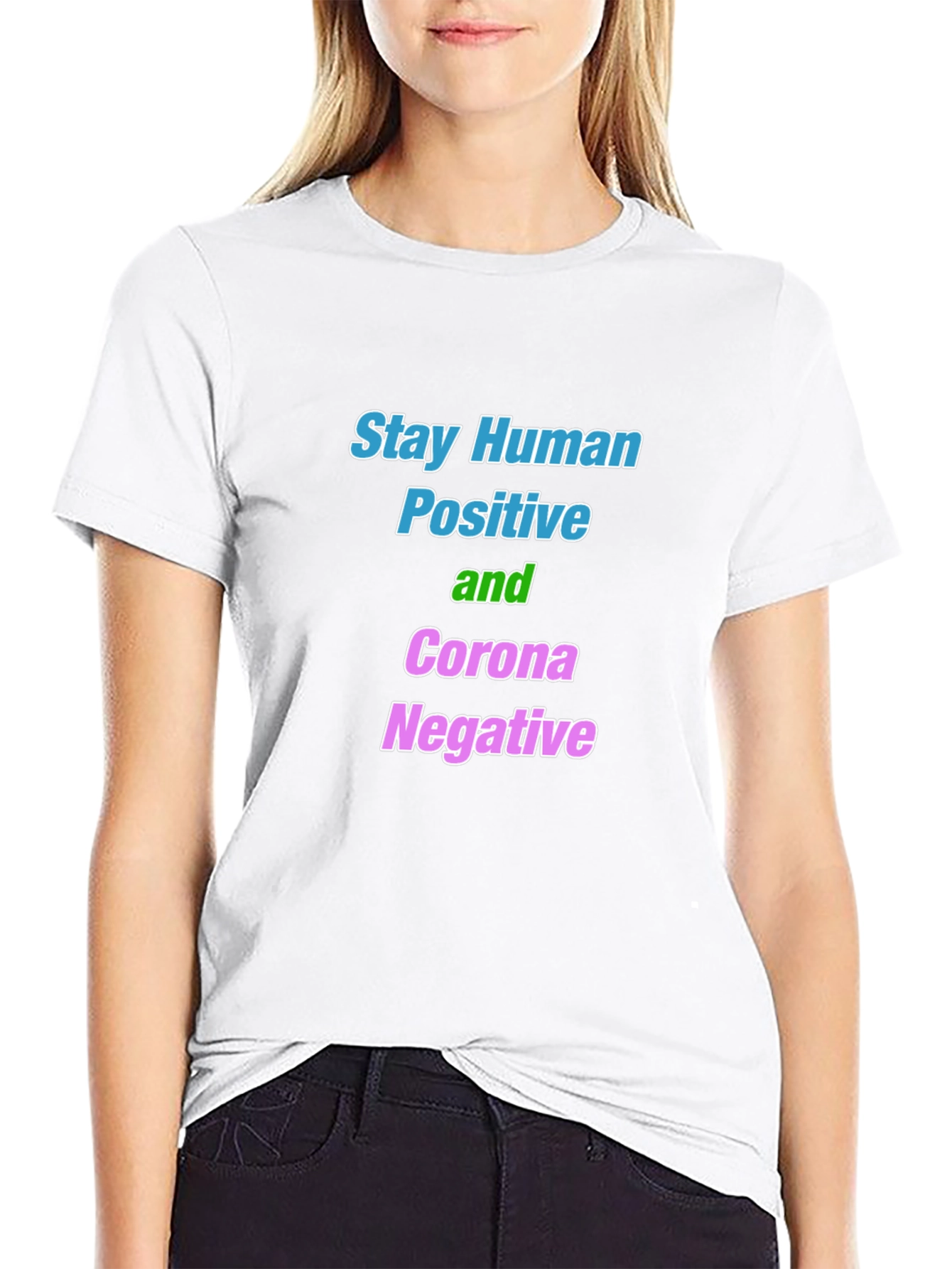 Stay Human Corona Negative Graphic Tee