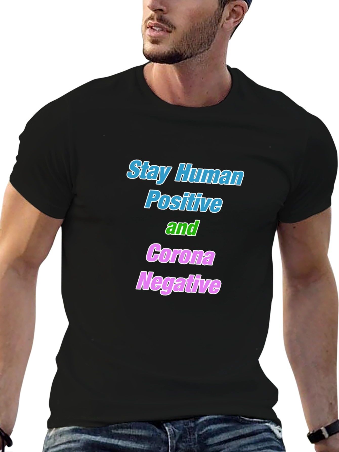 Stay Human Corona Negative Graphic Tee