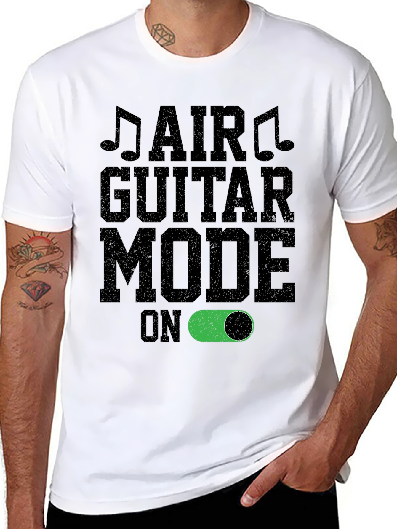 Air Guitar Mode On T-Shirt | Music Lover Tee