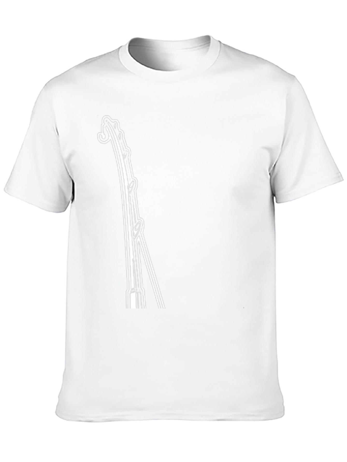 Fishing Rod Graphic Tee - Black Cotton T-Shirt