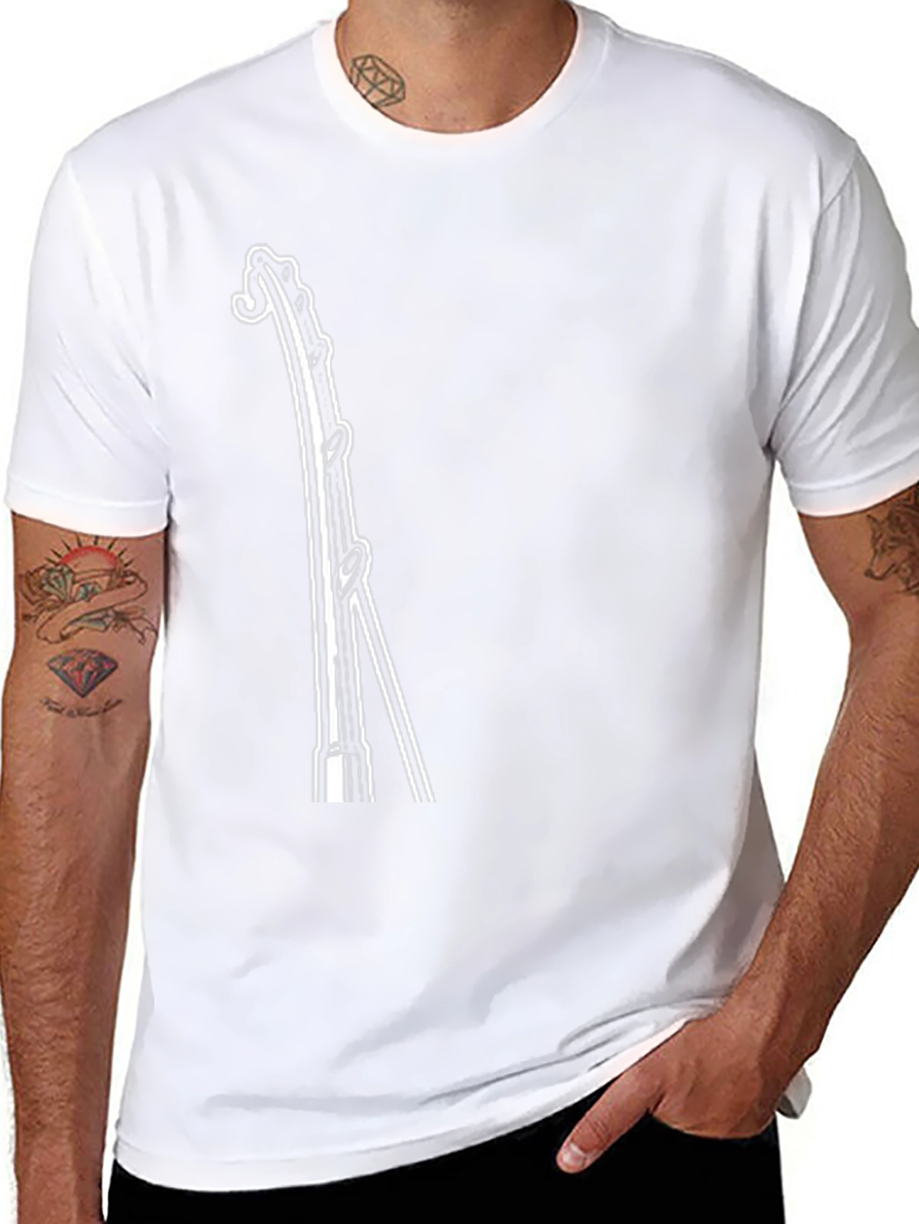 Fishing Rod Graphic Tee - Black Cotton T-Shirt