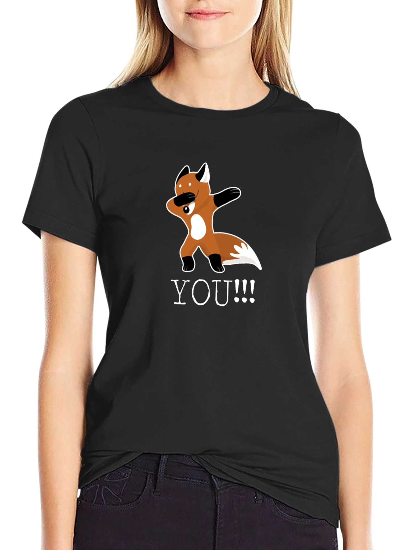 Dabbing Fox Graphic Tee - Unisex Black T-Shirt