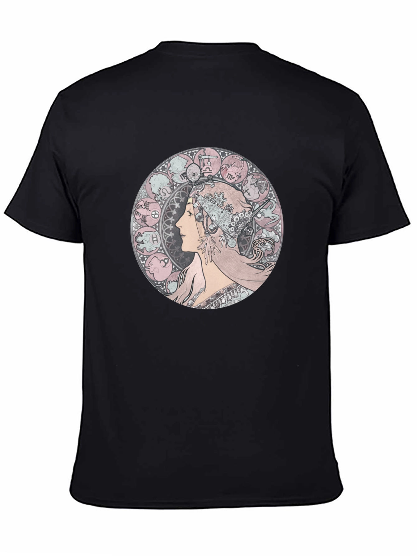 Zodiac Woman Graphic Tee - Black Cotton T-Shirt
