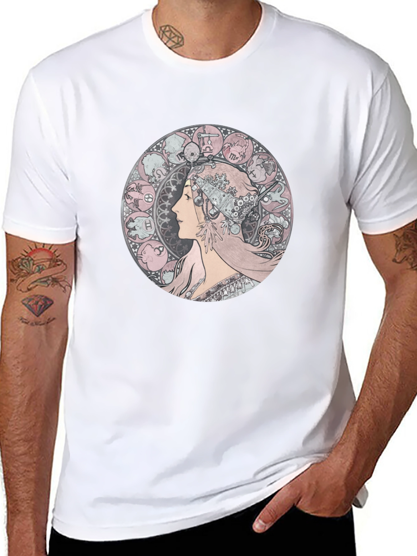 Zodiac Woman Graphic Tee - Black Cotton T-Shirt