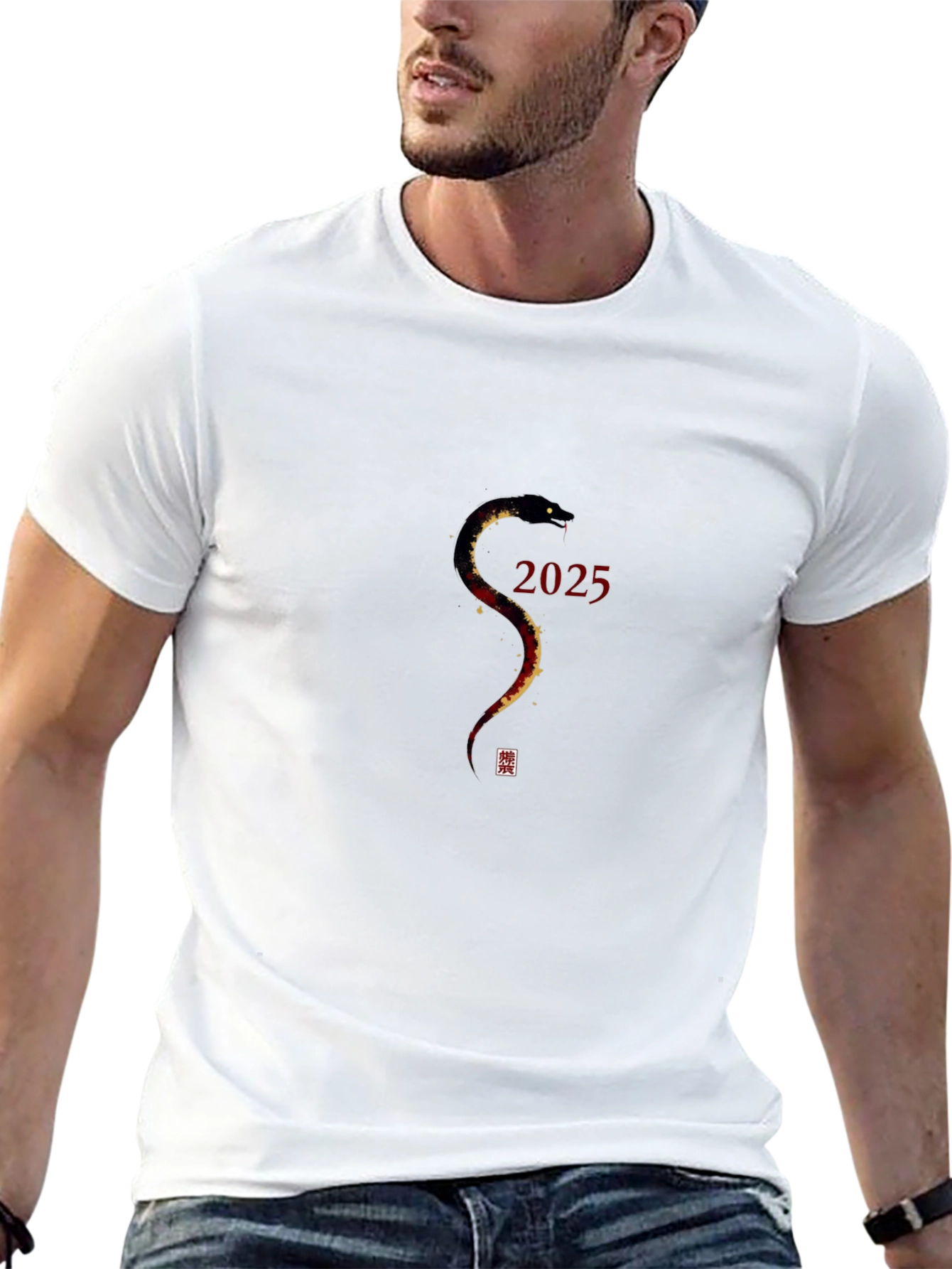Year of the Snake 2025 Black T-Shirt