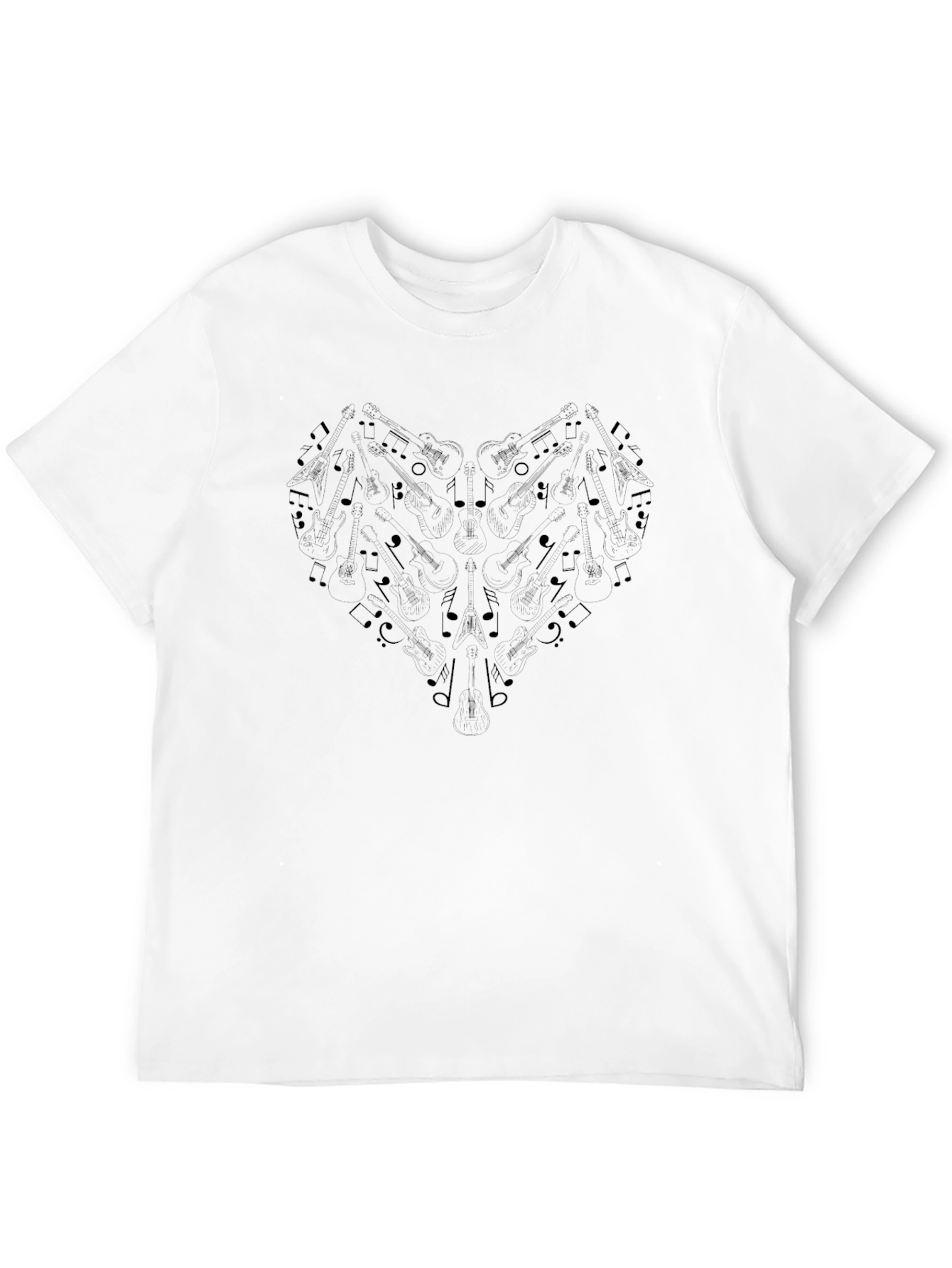 Musical Heartbeat Tee - Black Cotton Graphic T-Shirt