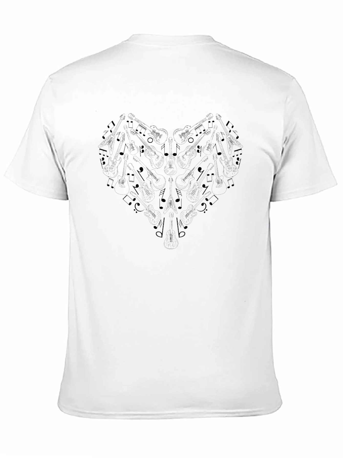 Musical Heartbeat Tee - Black Cotton Graphic T-Shirt