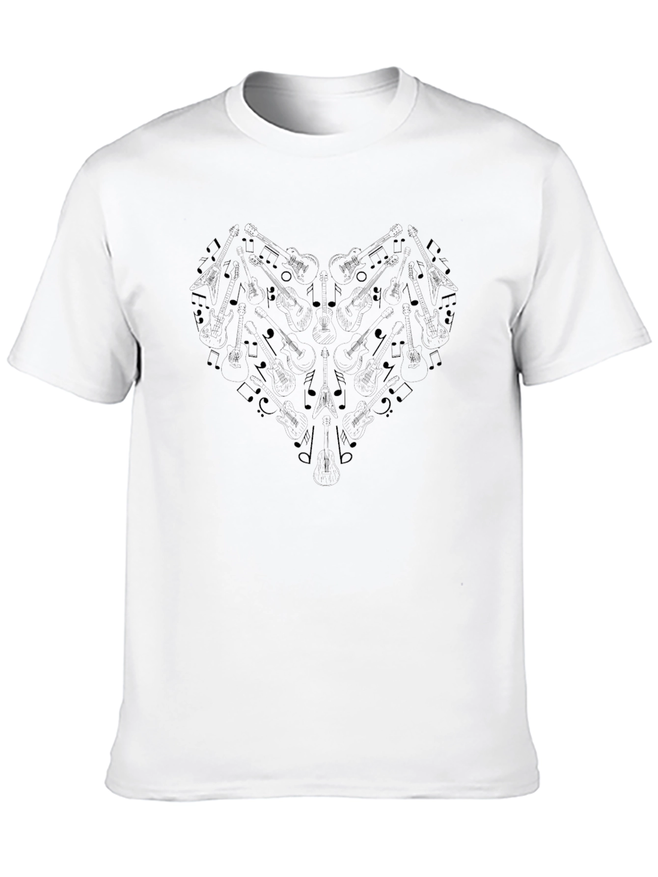Musical Heartbeat Tee - Black Cotton Graphic T-Shirt