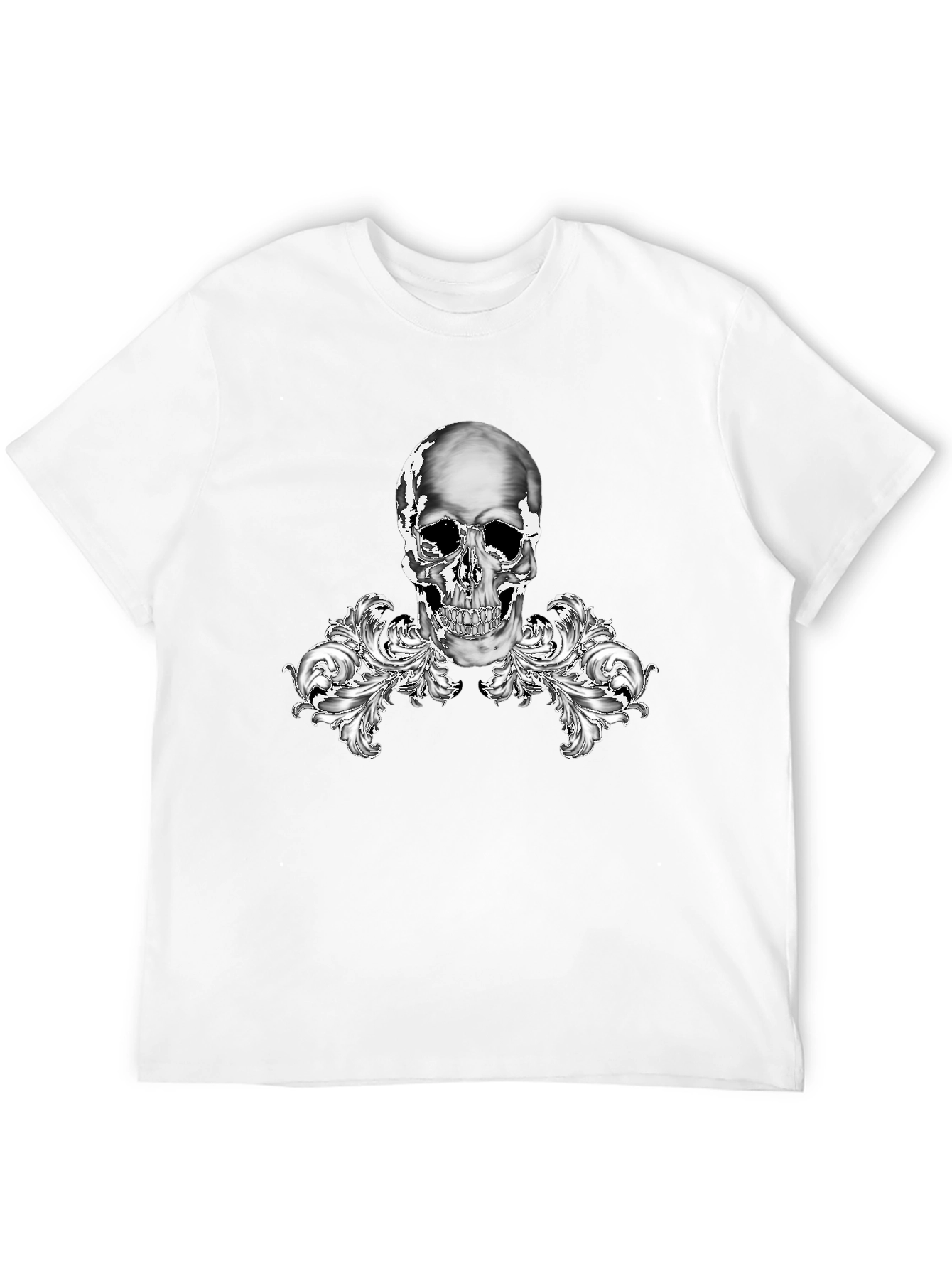 Skull & Flourish Graphic Tee - Stylish Black T-Shirt