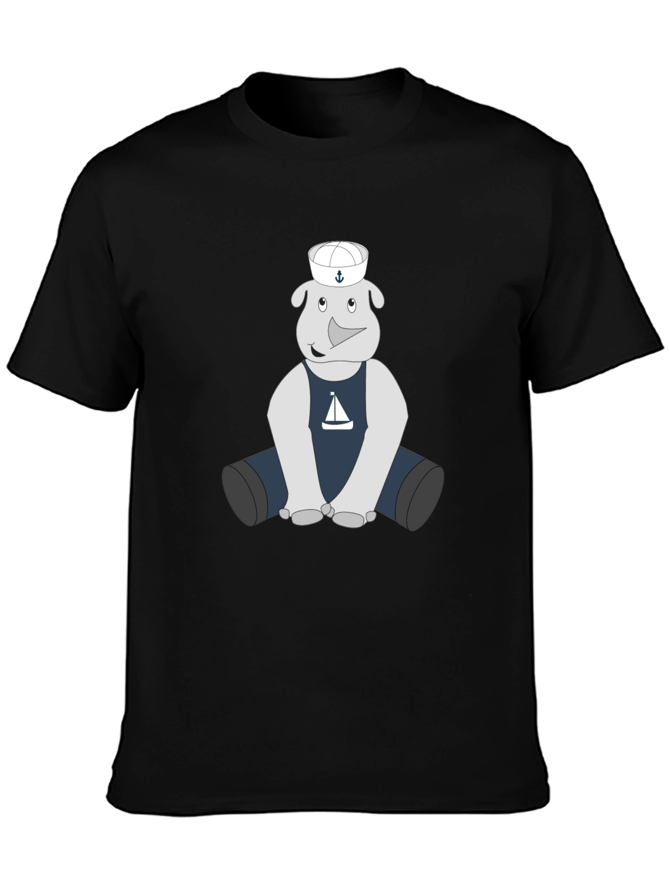 Nautical Rhino Graphic Tee - Black