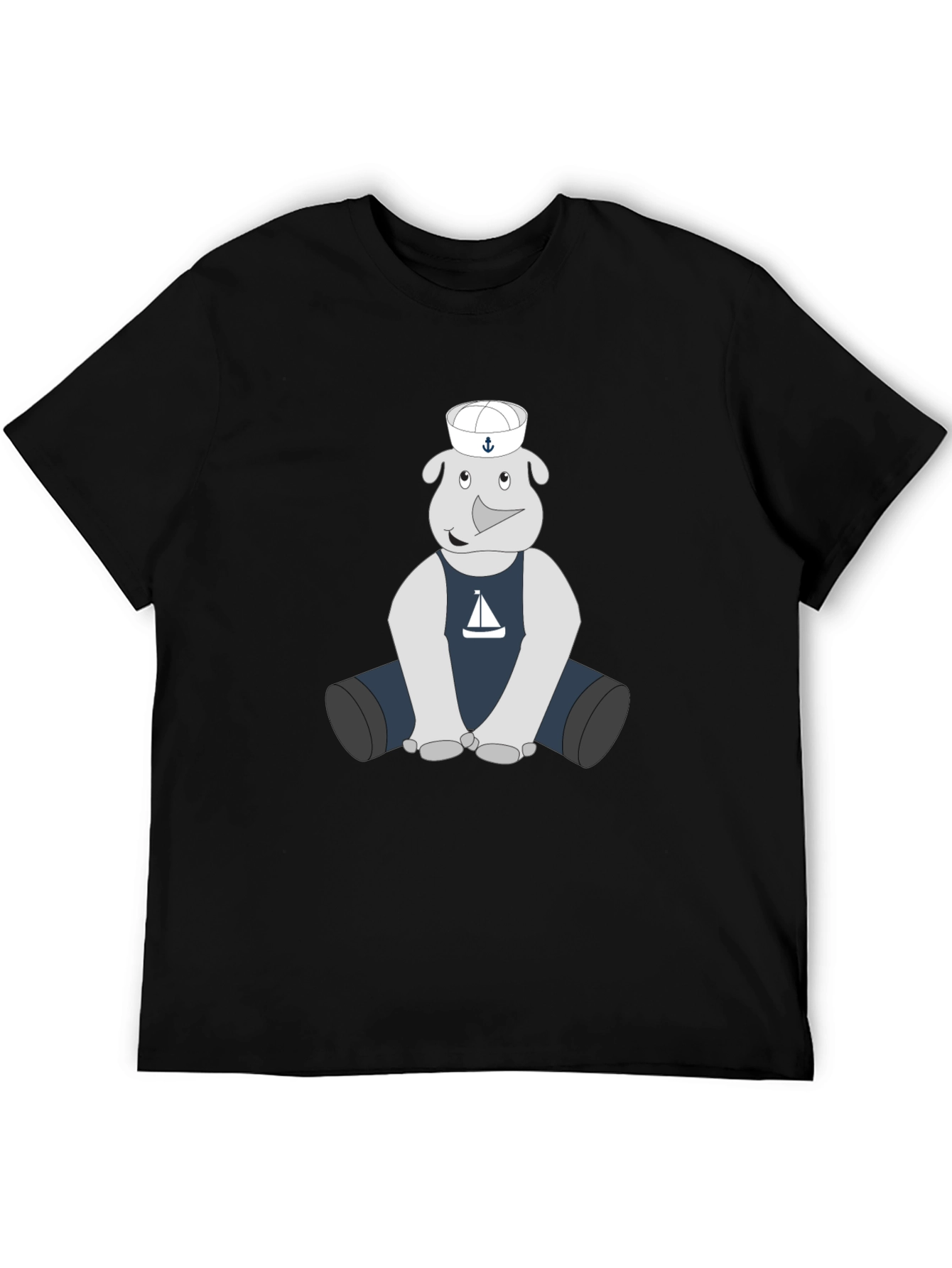 Nautical Rhino Graphic Tee - Black