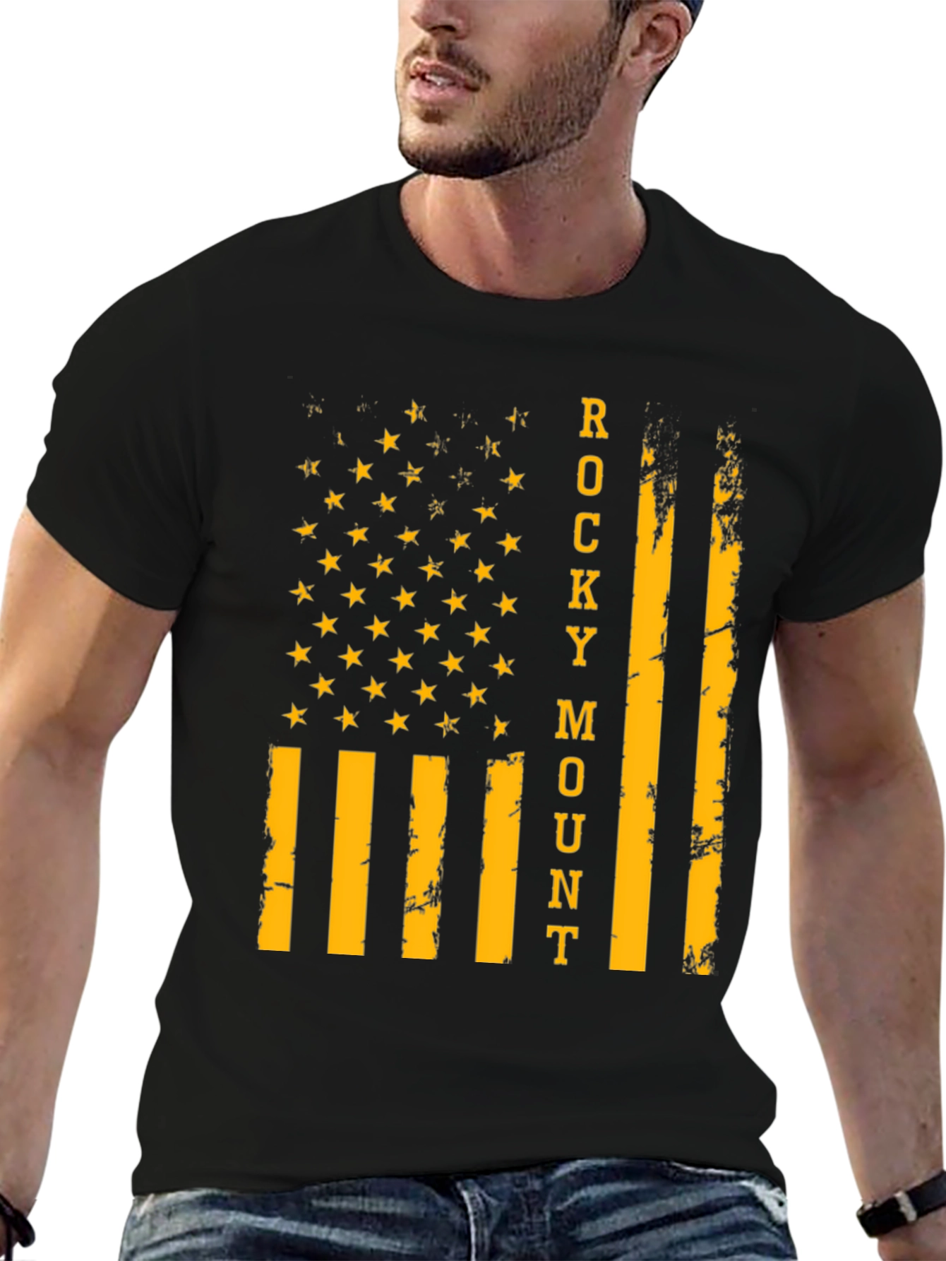 Rocky Mount Flag Graphic T-Shirt - Black