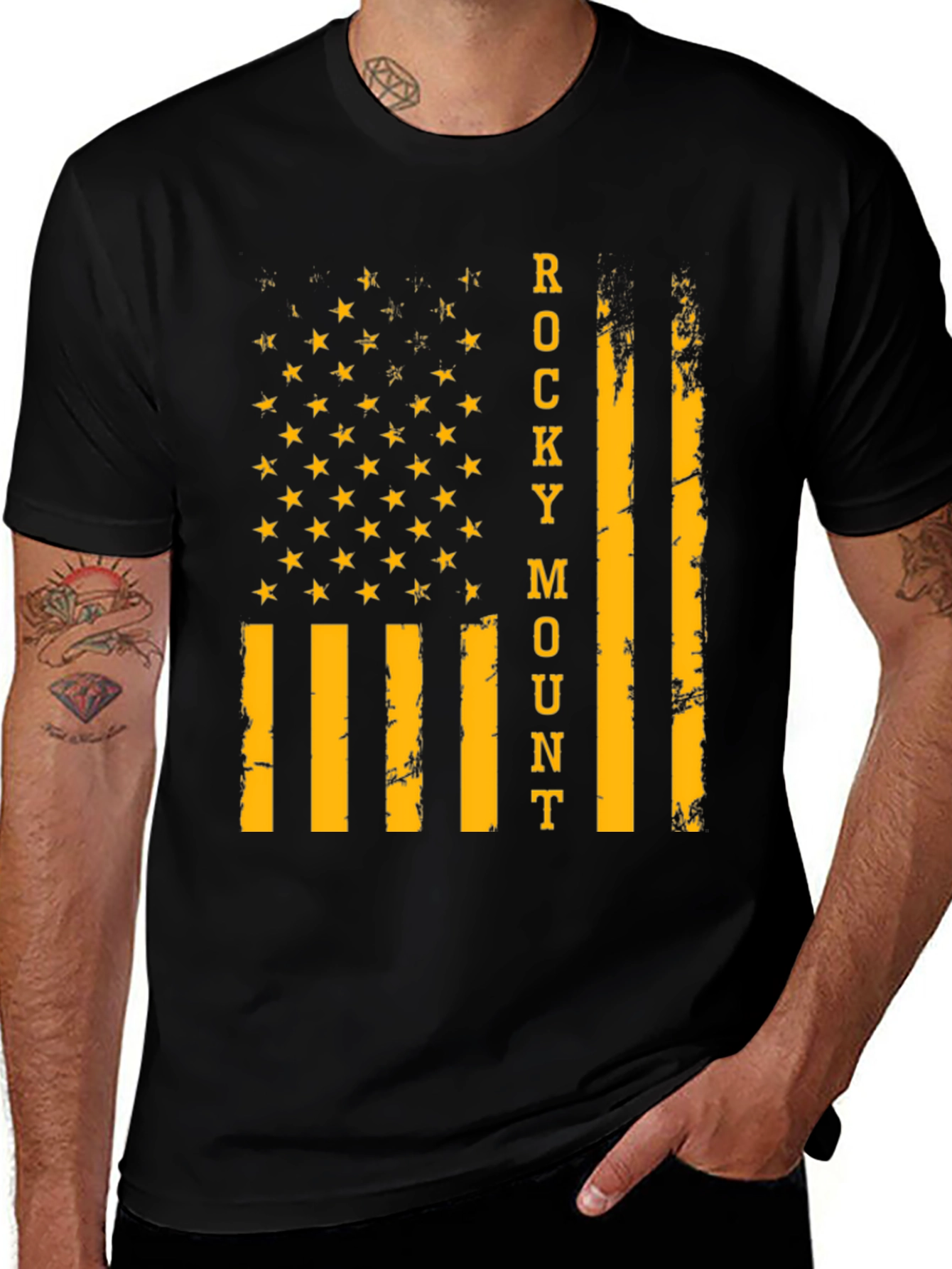 Rocky Mount Flag Graphic T-Shirt - Black
