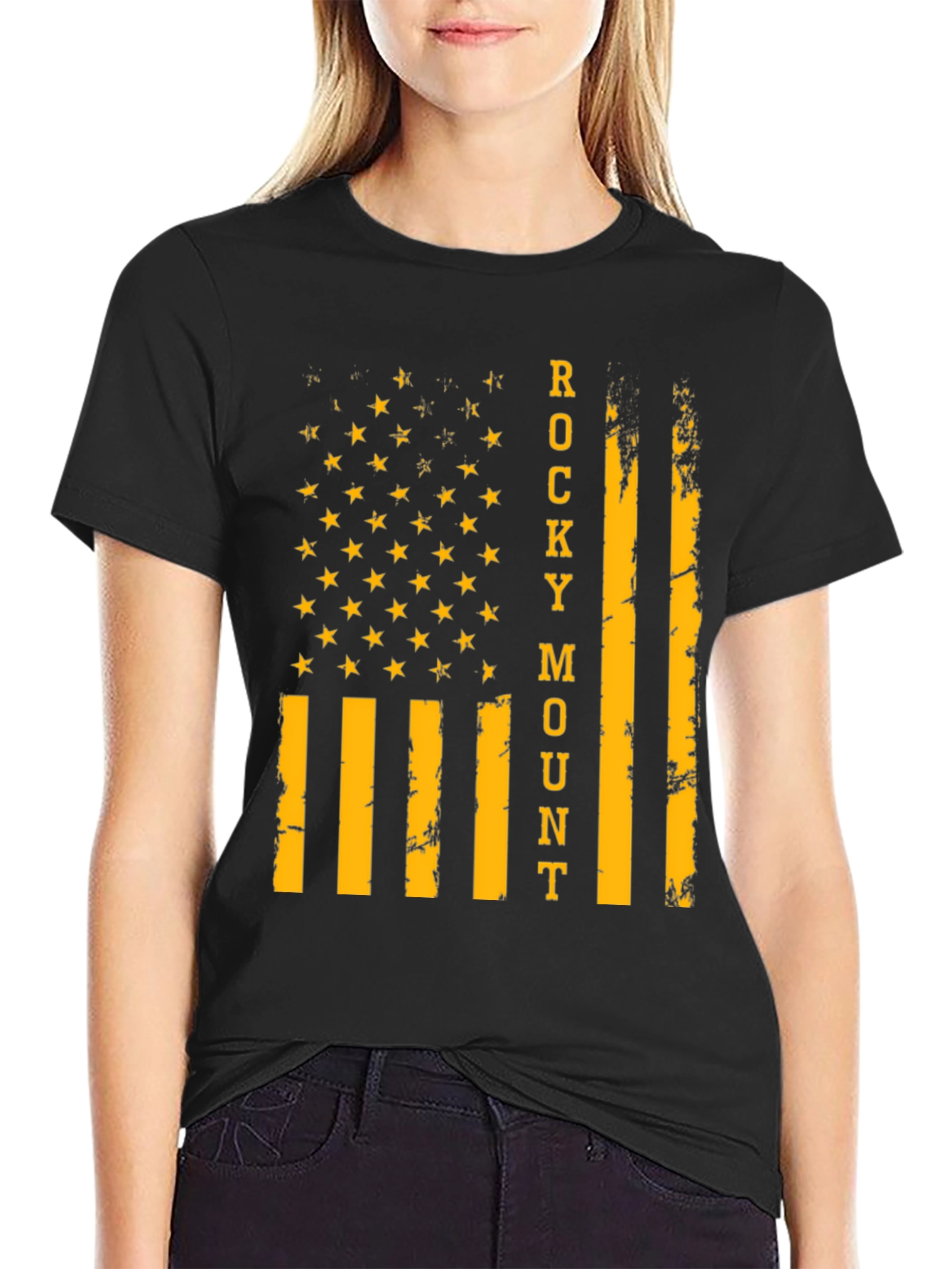 Rocky Mount Flag Graphic T-Shirt - Black