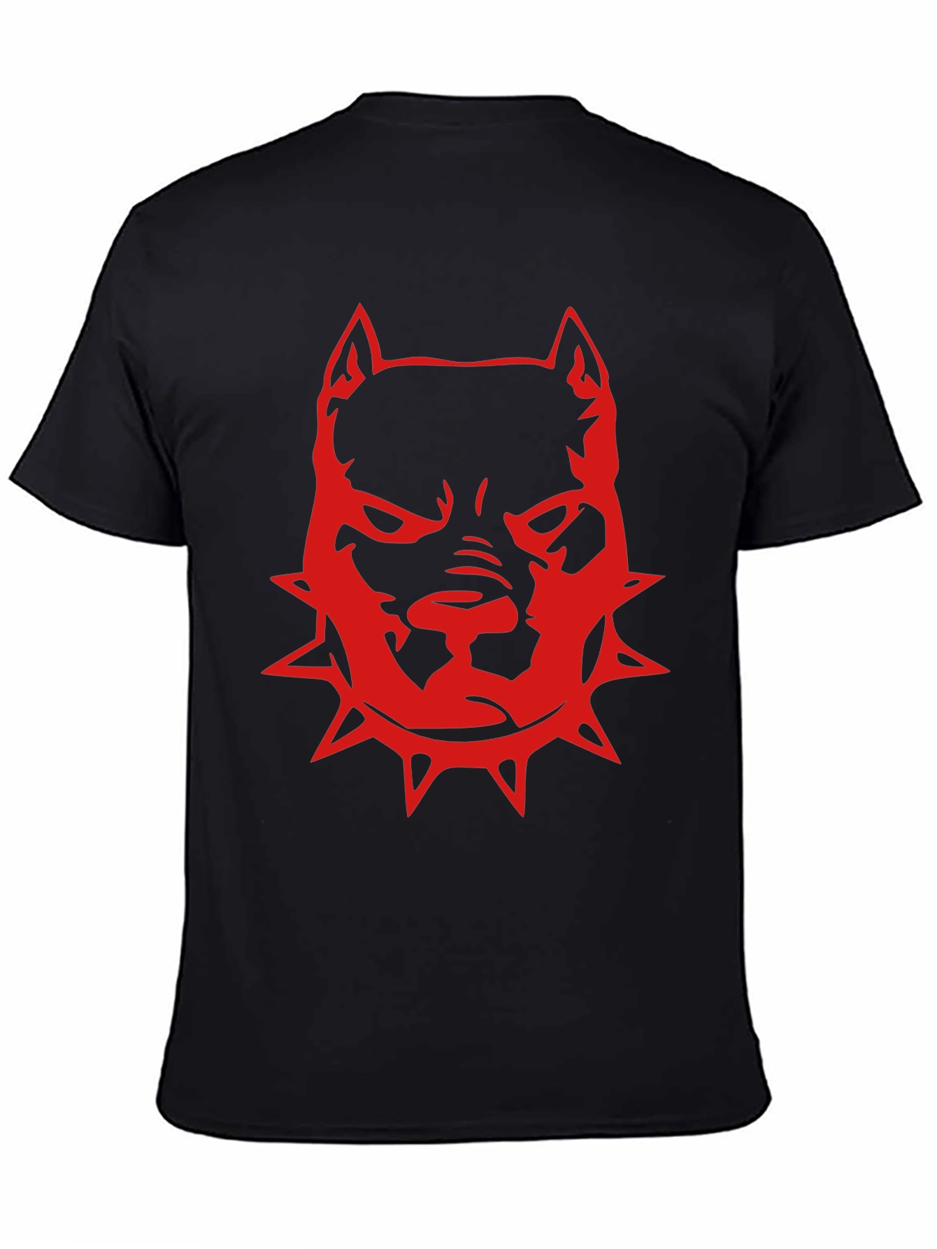 Red Pitbull Graphic T-Shirt - Black
