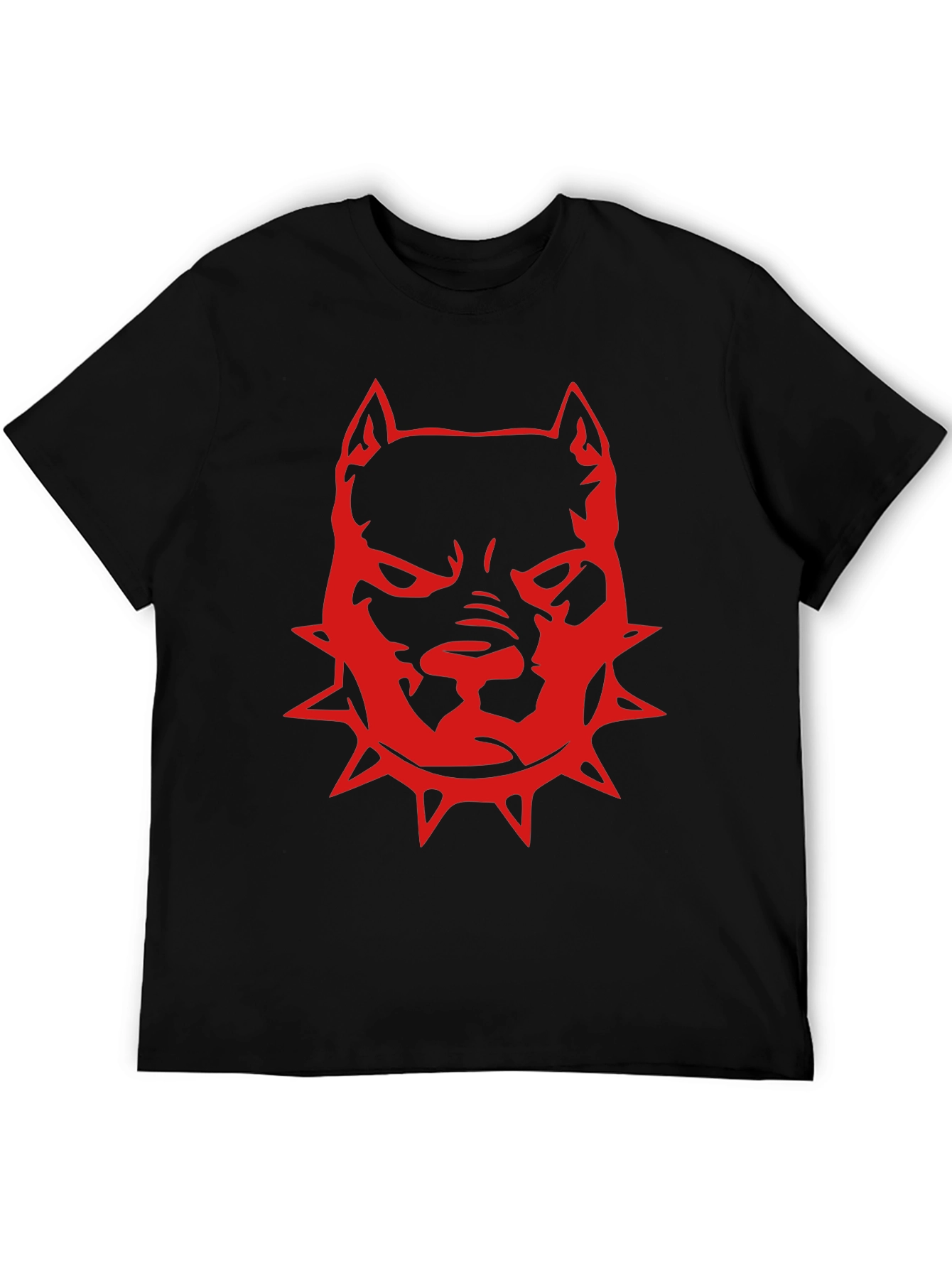 Red Pitbull Graphic T-Shirt - Black