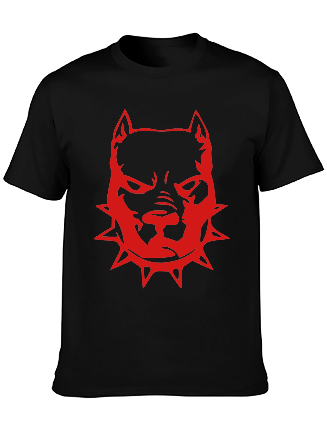Red Pitbull Graphic T-Shirt - Black
